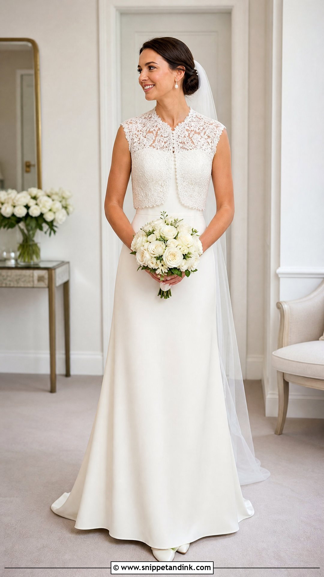 Sleeveless Wedding Dress With Lace Bolero - Snippet and Ink - 20 Add Sleeves to Wedding Dress