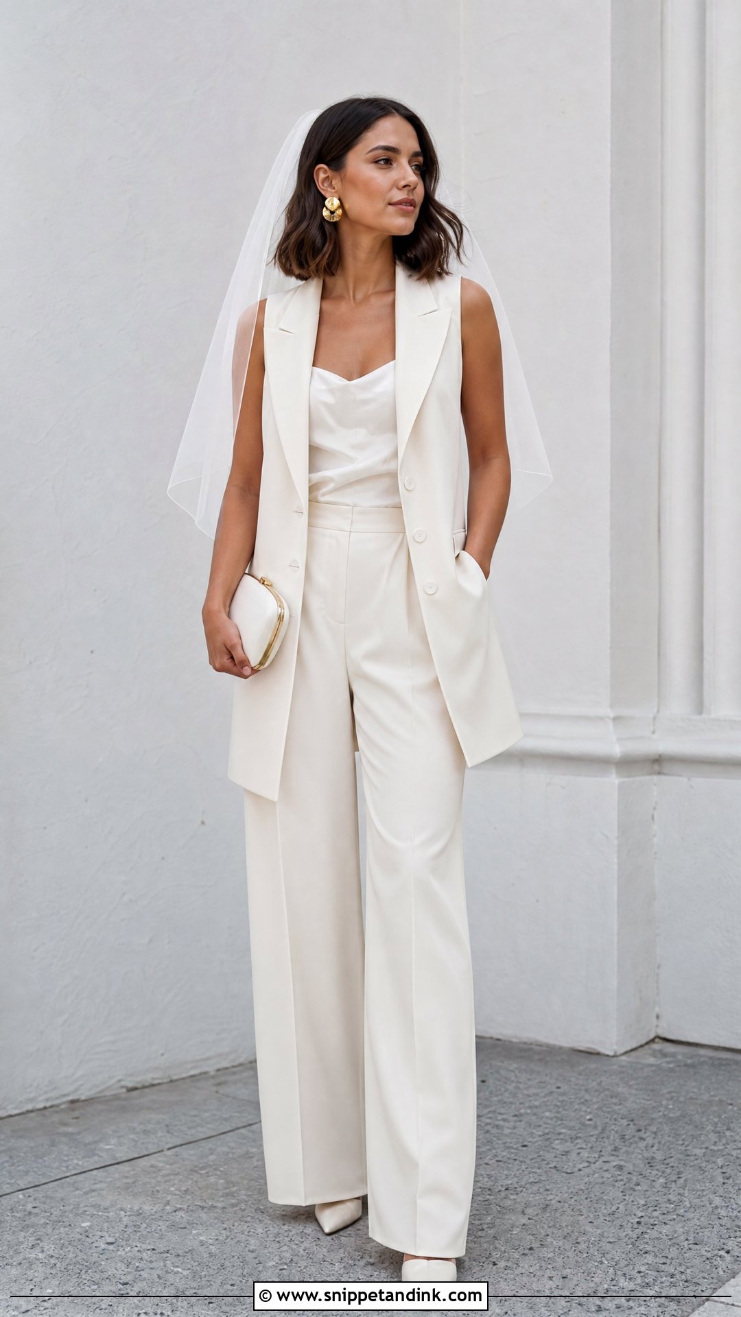 Sleeveless Wedding Suit - Snippet and Ink - 25 Suit Wedding Dress Ideas