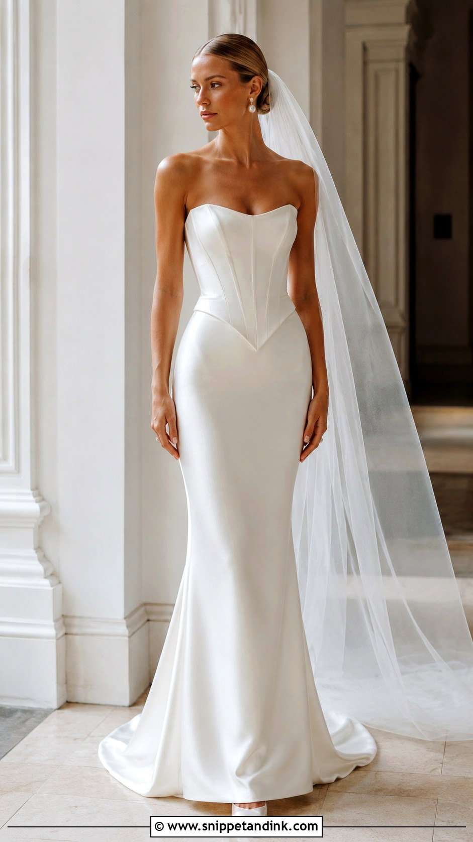 Slim Basque Waist Wedding Dress - Snippet and Ink - 25 Slim Wedding Dress Ideas