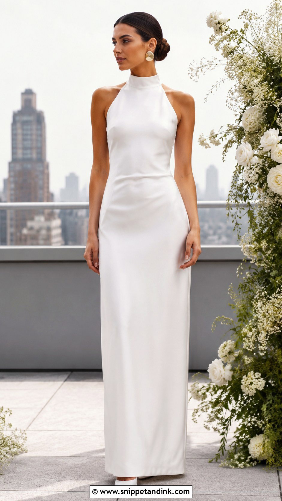 Slim Column Wedding Dress - Snippet and Ink - 25 Slim Wedding Dress Ideas