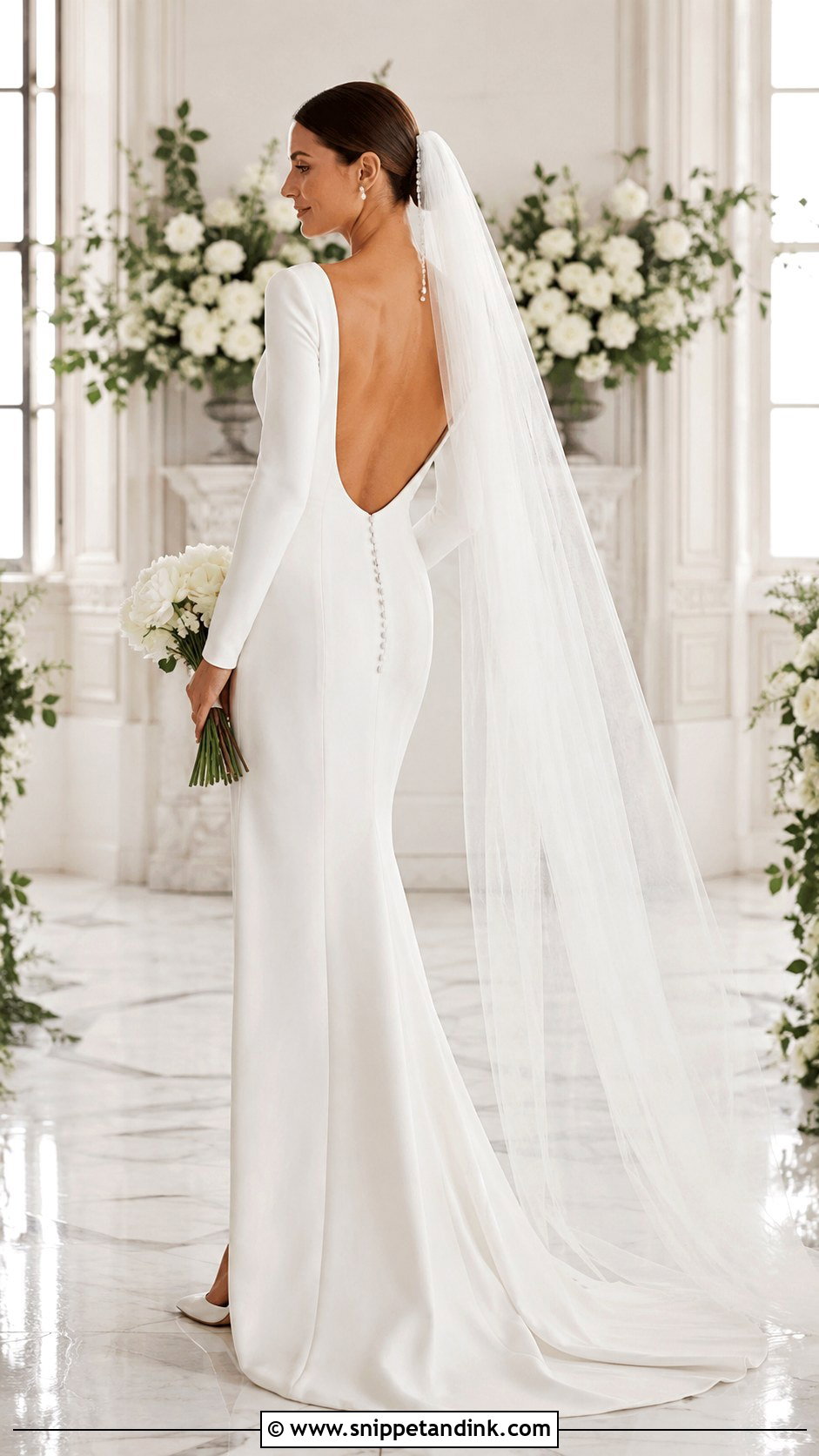 Slim Crepe Wedding Dress - Snippet and Ink - 25 Slim Wedding Dress Ideas