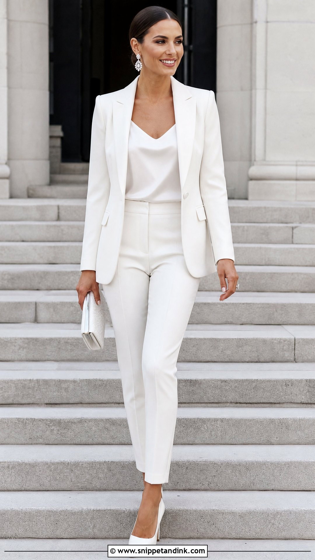 Slim Fit Bridal Pantsuit - Snippet and Ink - 25 Bridal Pantsuit Brides Ideas