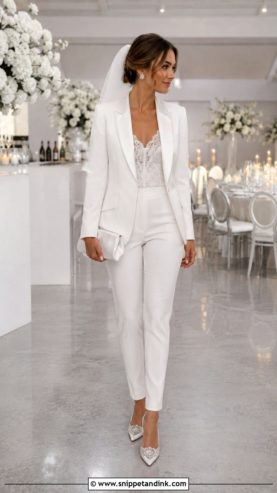 Slim Fit Bridal Tuxedo - Snippet and Ink - 20 Bridal Suit Design Ideas