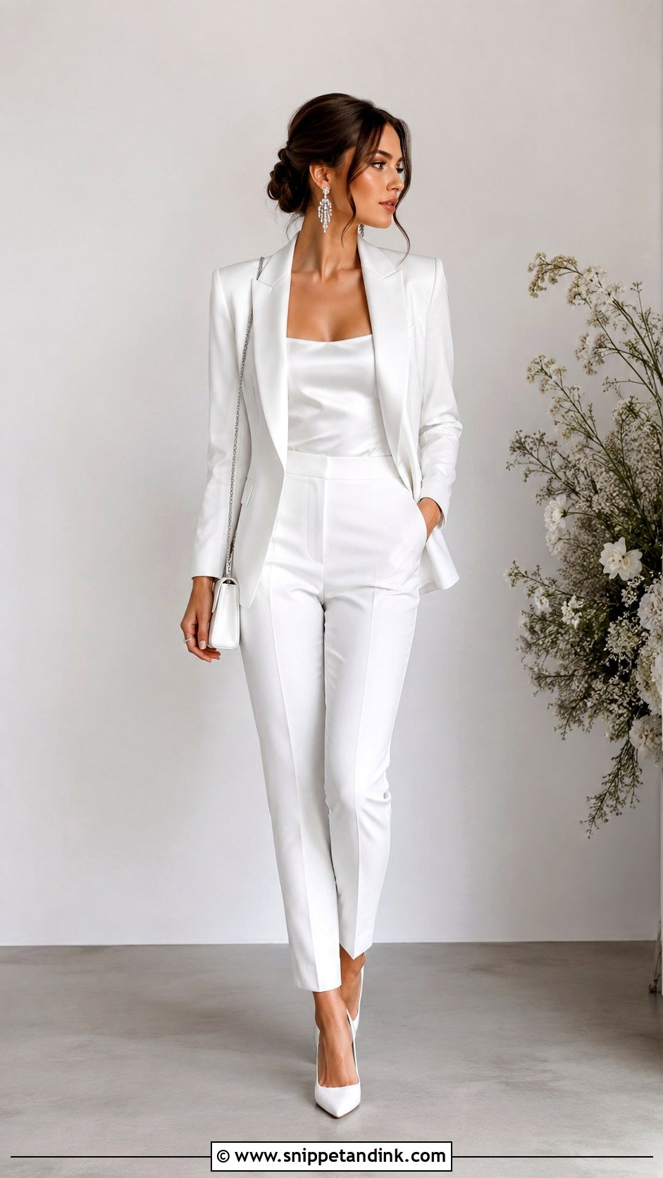 Slim Fit Bridal Wedding Suit - Snippet and Ink - 20 Wedding Suit Designs for Women