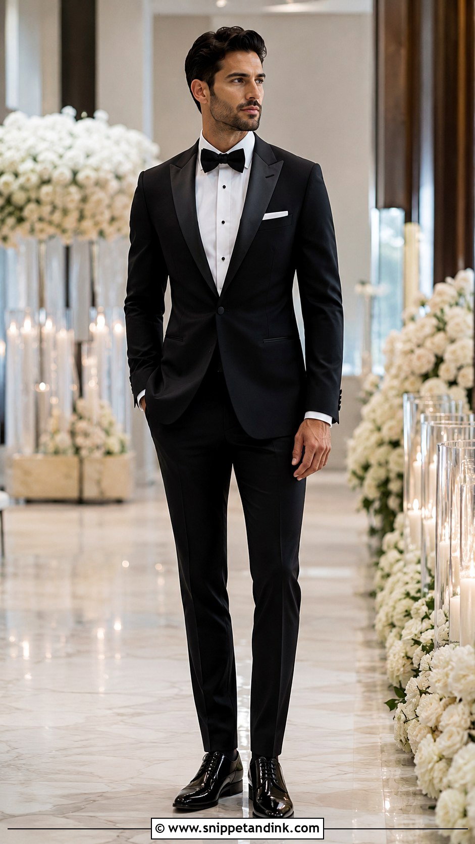 Slim Fit Tuxedo Wedding Look - Snippet and Ink - 30 Tuxedo Wedding Ideas