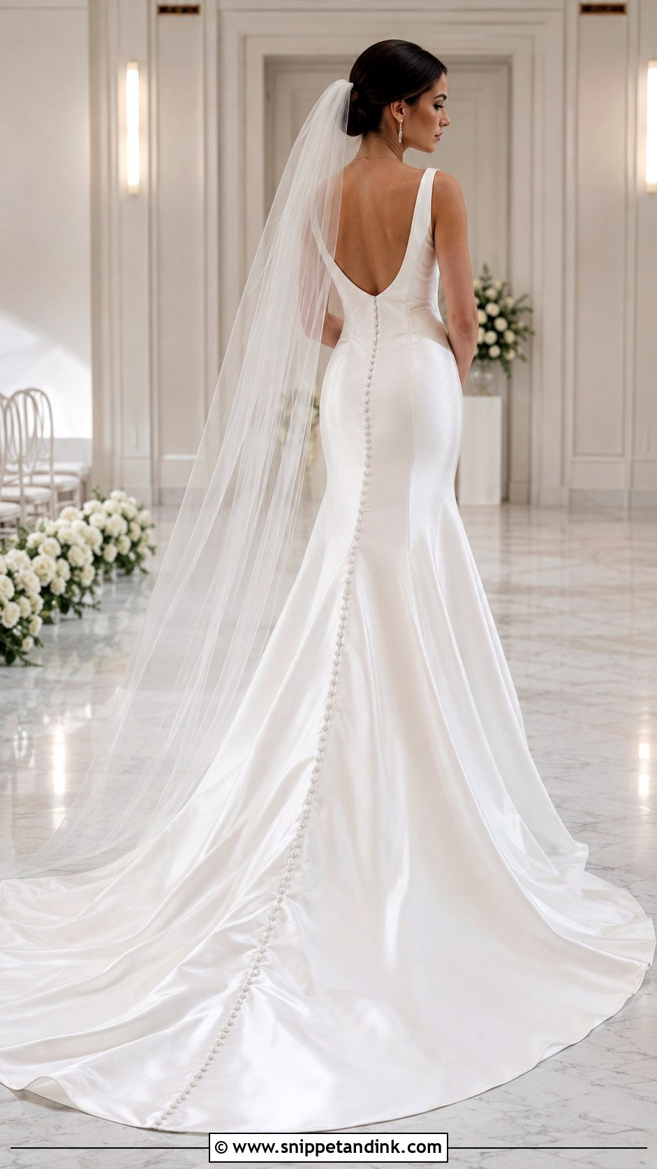 Slim Fit Wedding Dress With Train - Snippet and Ink - 20 Slim Fit Wedding Dresses
