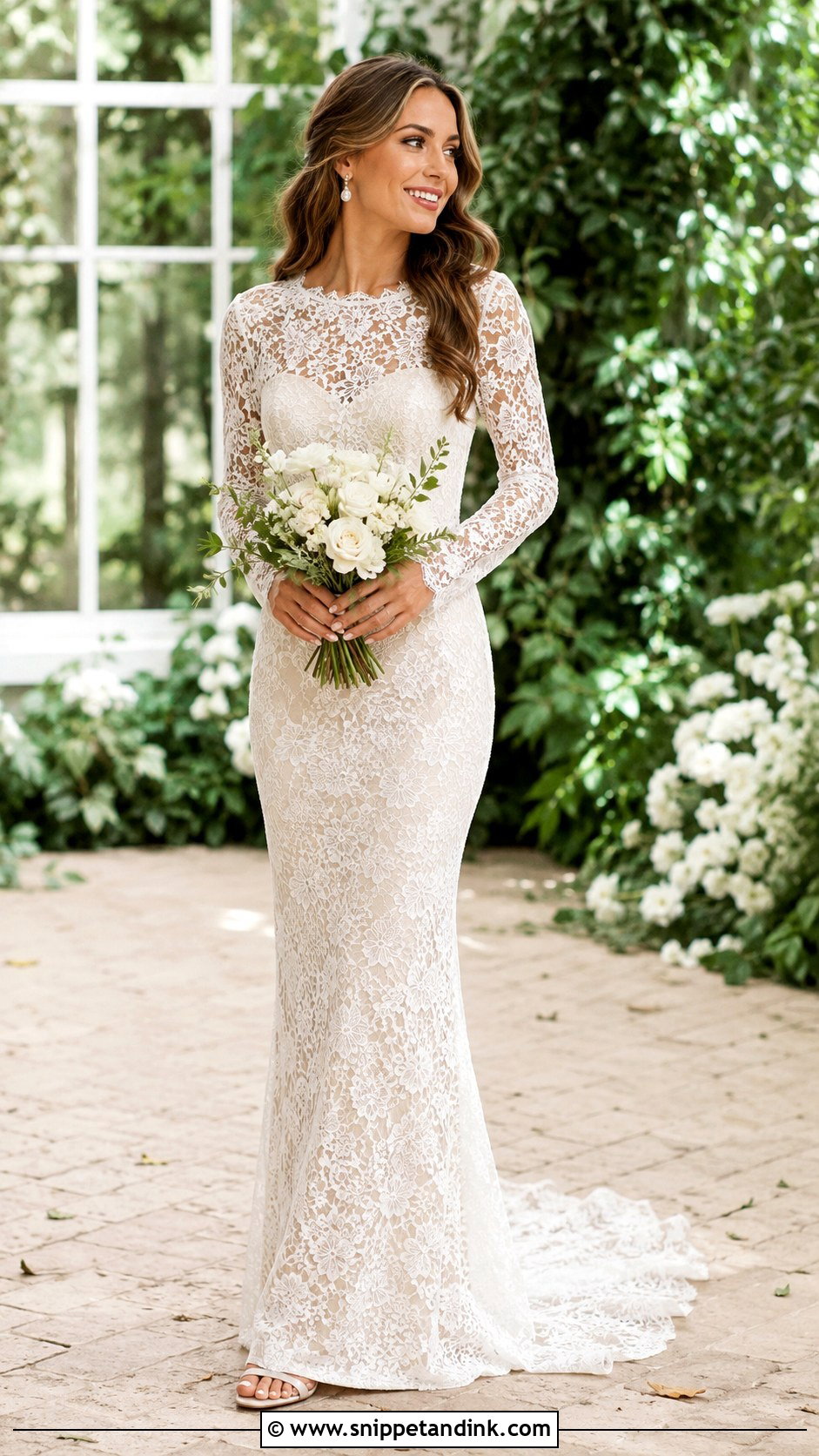 Slim Lace Wedding Dress - Snippet and Ink - 25 Slim Wedding Dress Ideas