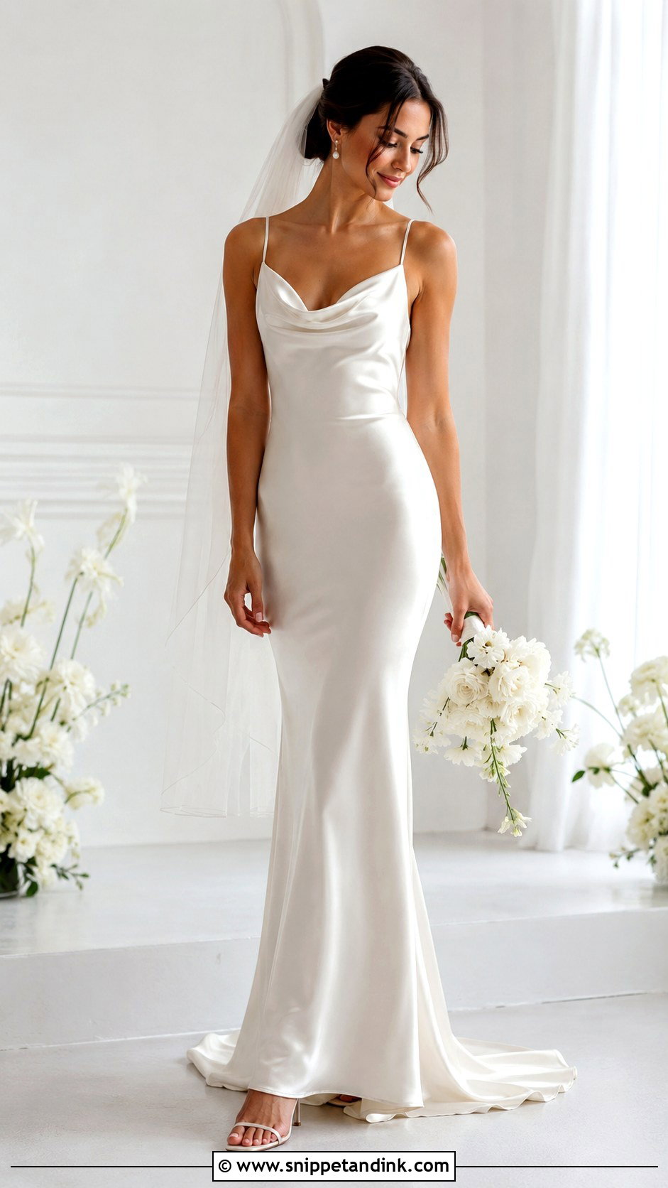 Slim Satin Wedding Dress - Snippet and Ink - 25 Slim Wedding Dress Ideas