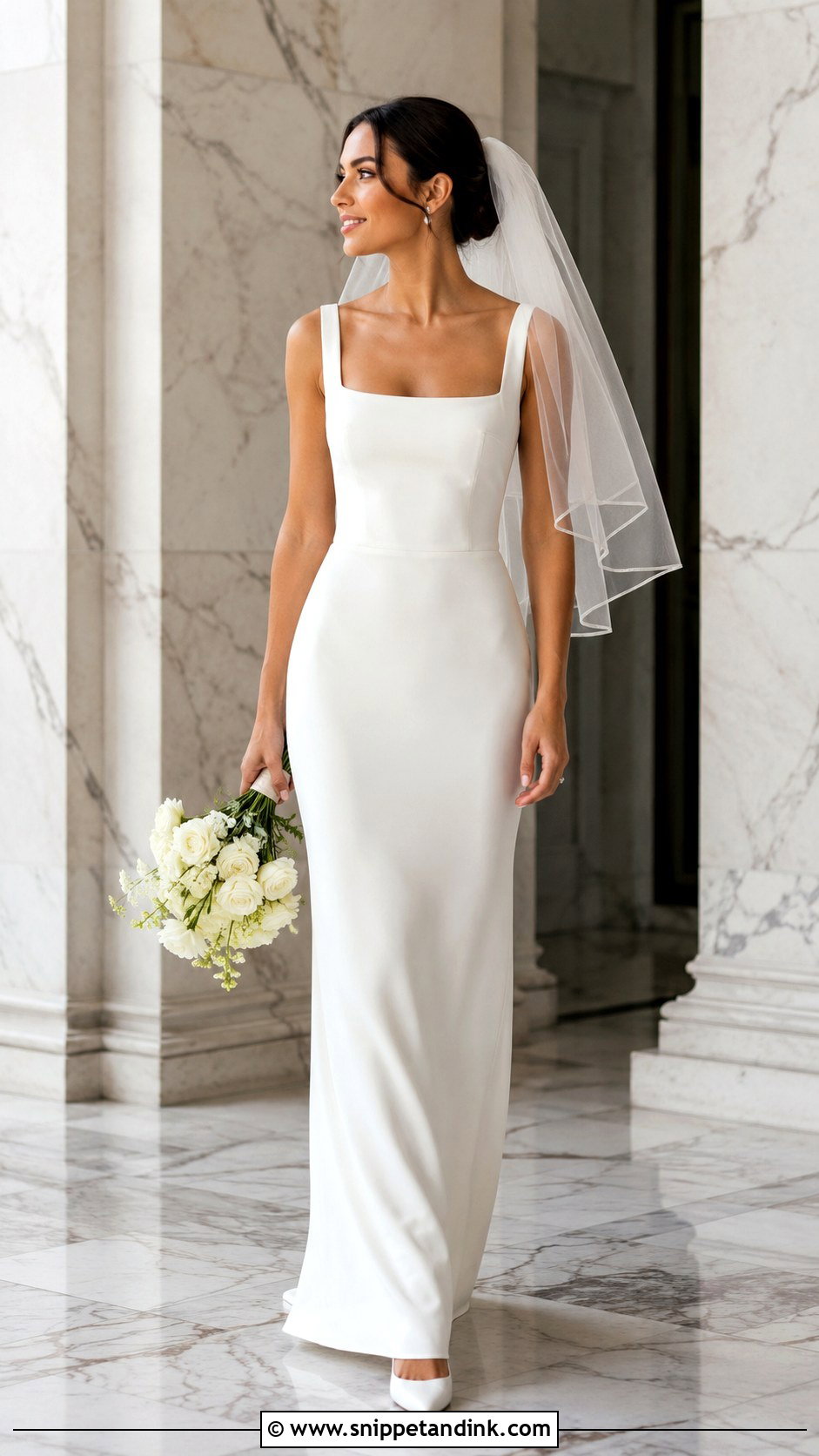 Slim Sheath Wedding Dress - Snippet and Ink - 25 Slim Wedding Dress Ideas