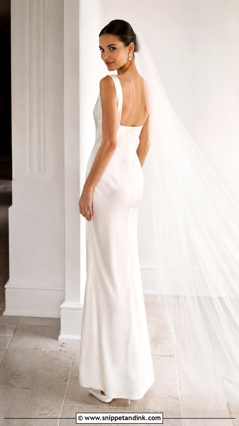 Slim Square Neck Wedding Dress - Snippet and Ink - 25 Slim Wedding Dress Ideas