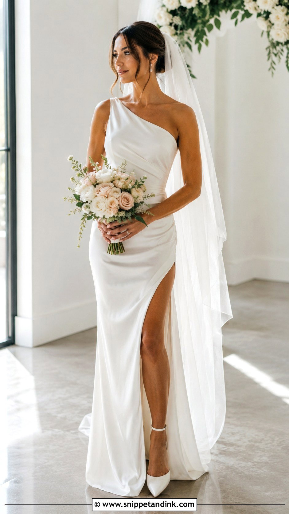 Slim Wedding Dress With Slit - Snippet and Ink - 25 Slim Wedding Dress Ideas