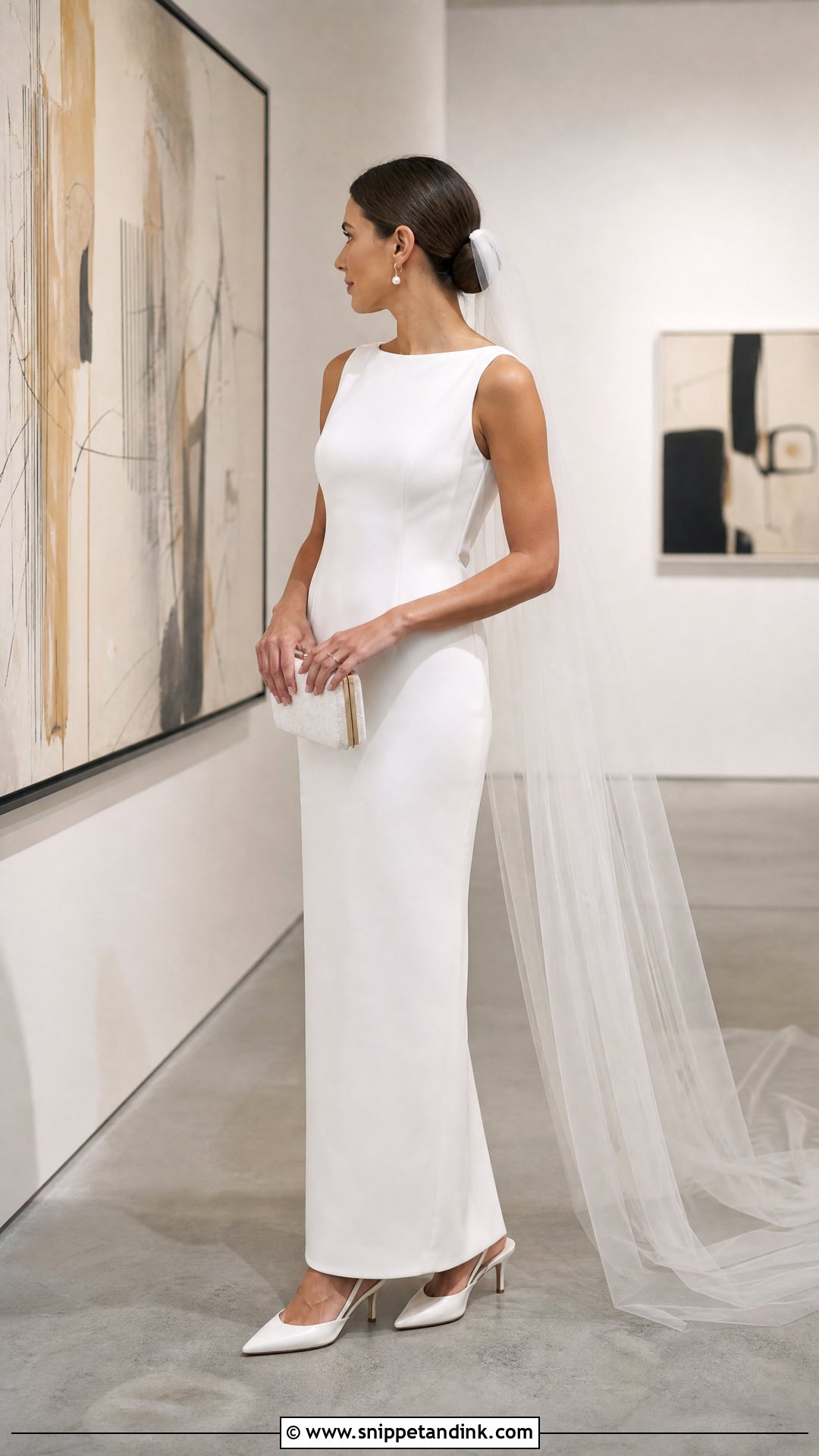 Slingback High Heels With Column Wedding Dress - Snippet and Ink - 20 Wedding High Heels Brides Ideas