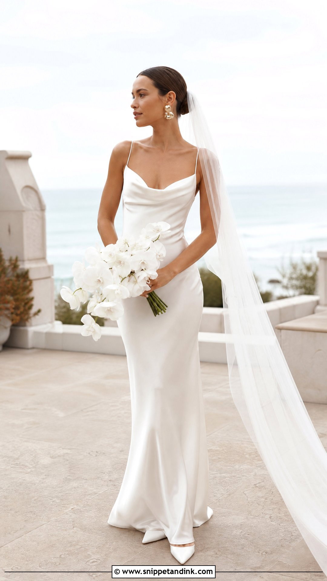 Slip Bridal Dress With Veil - Snippet and Ink - 20 Bridal Dress Inspo Ideas