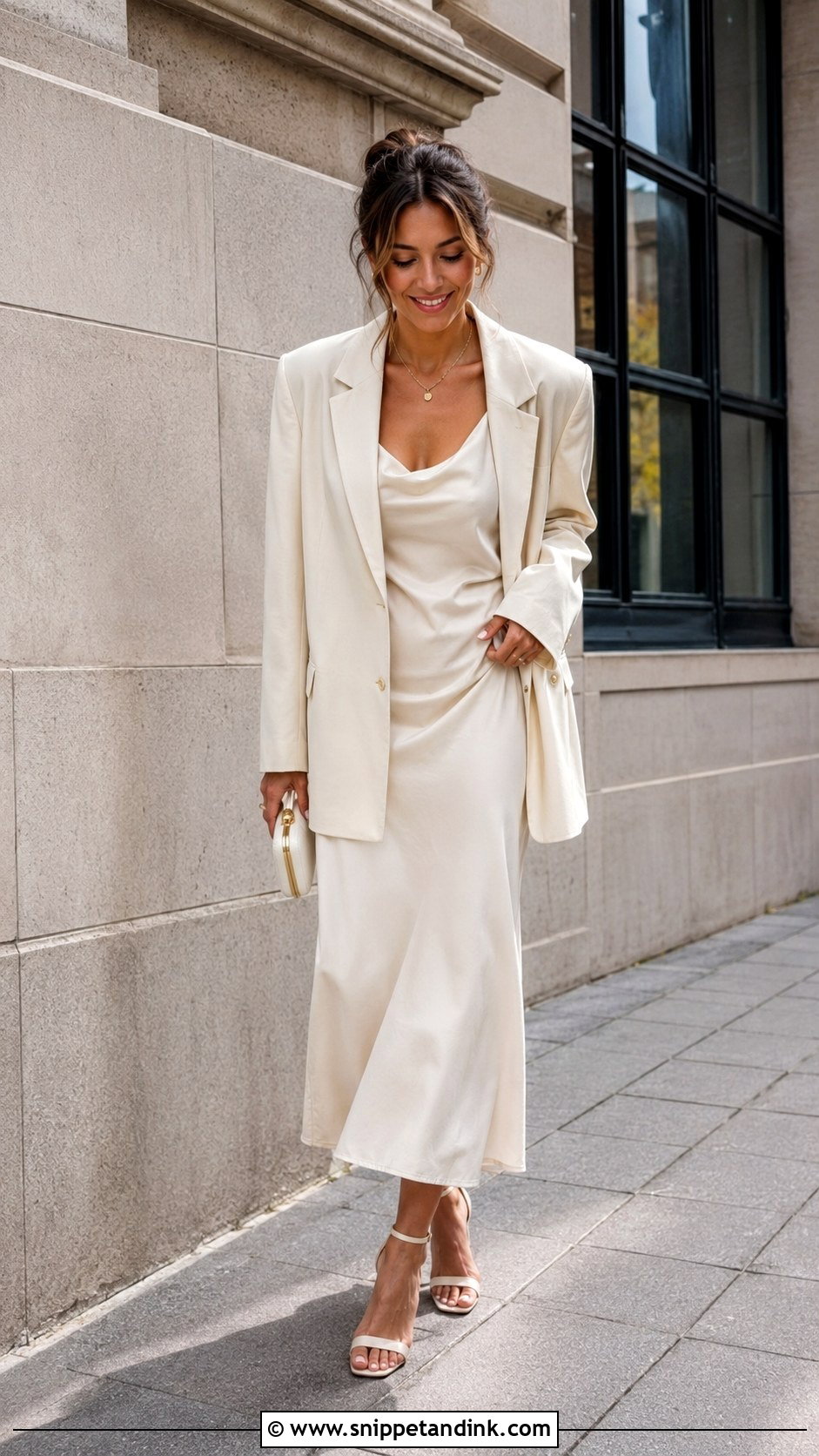 Slip Dress And Blazer Civil Marriage Outfit - Snippet and Ink - 25 Civil Marriage Outfit Ideas