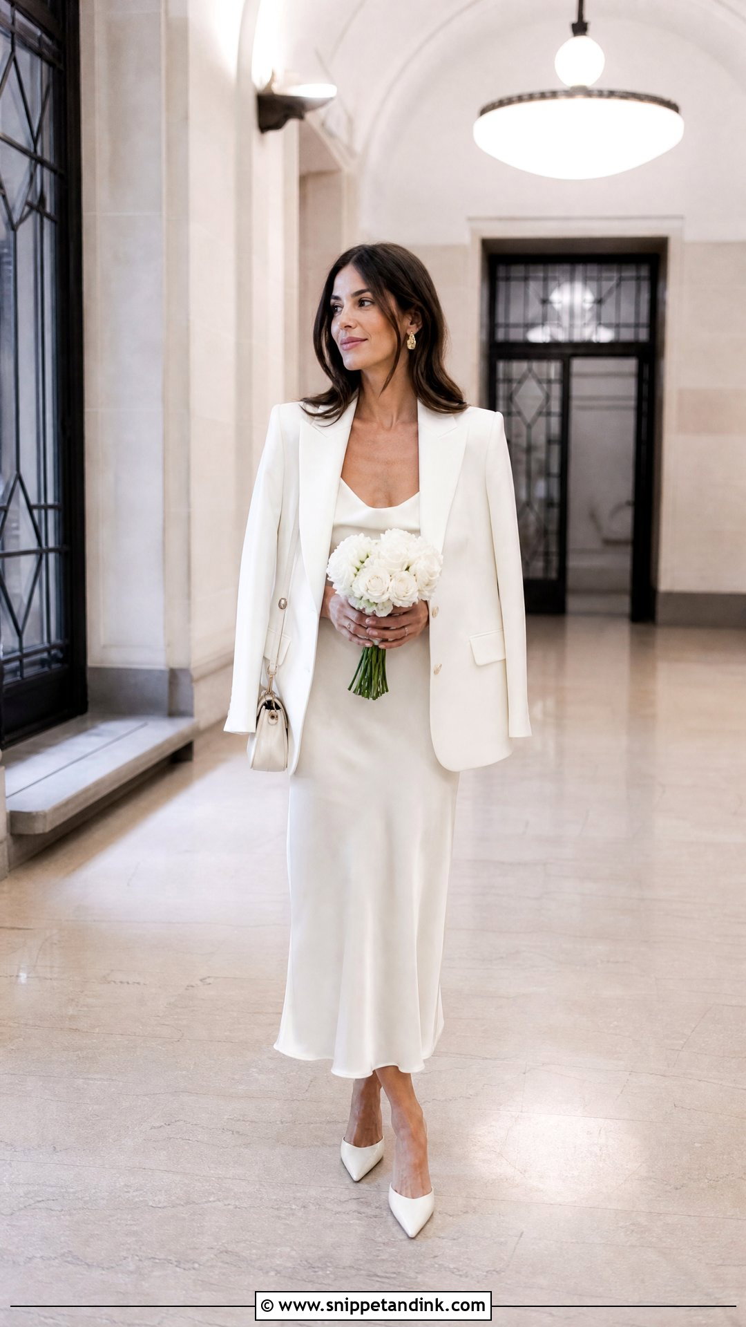 Slip Dress And Blazer Registry Wedding Outfit - Snippet and Ink - 20 Registry Wedding Outfit Ideas