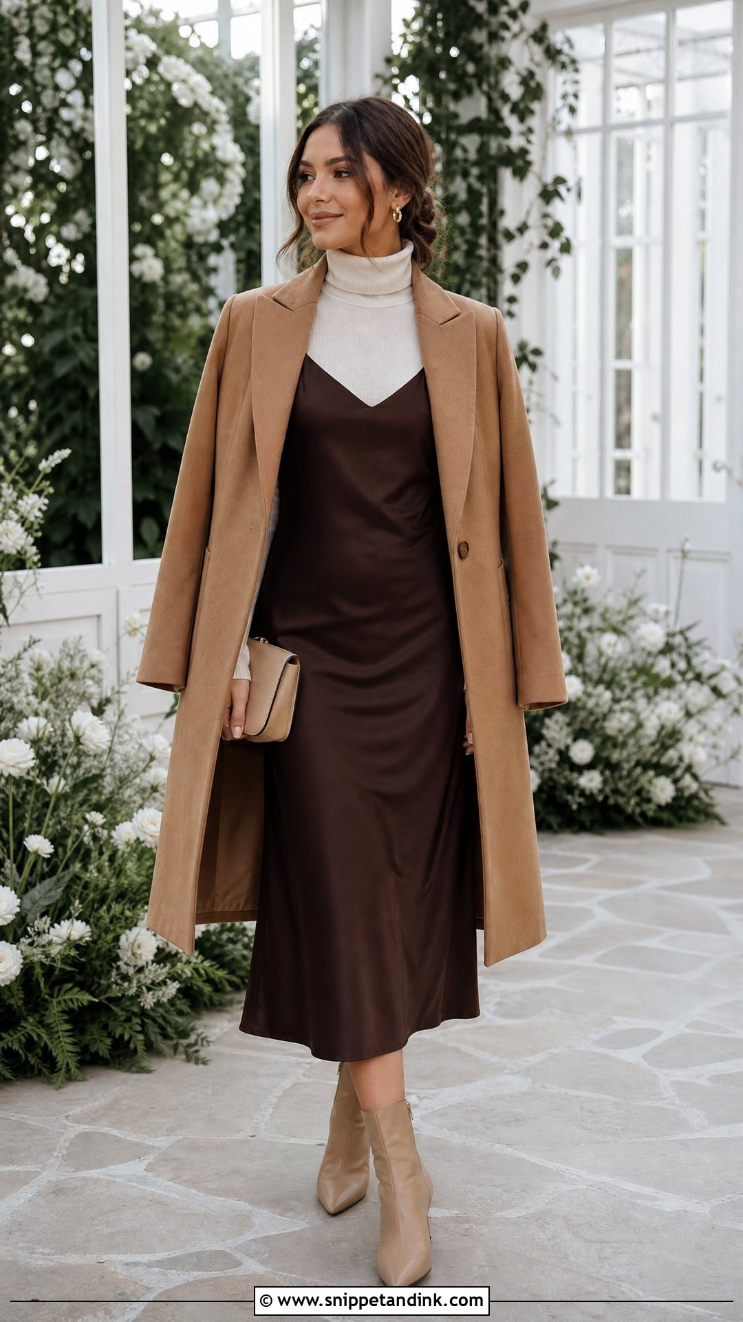 Slip Dress And Turtleneck Winter Proposal Outfit - Snippet and Ink - 20 Winter Proposal Outfits for Her