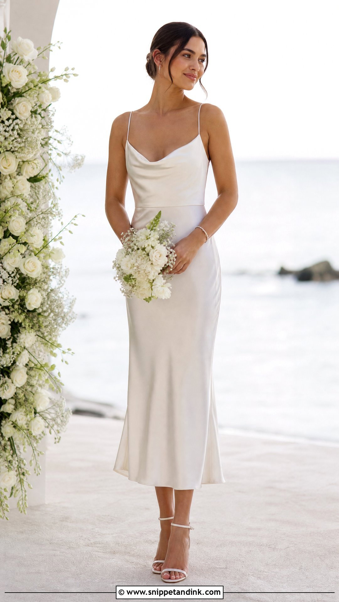 Slip Midi Wedding Dress - Snippet and Ink - 25 Mid Length Wedding Dress Ideas