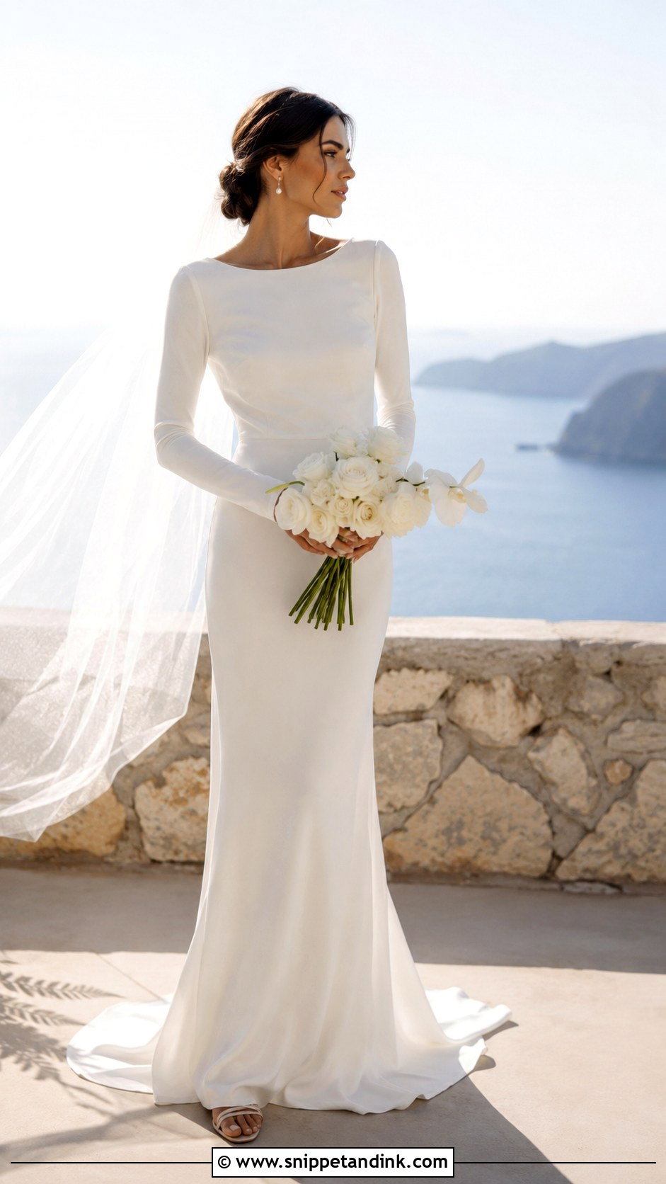 Slip Minimal Long Sleeve Wedding Dress - Snippet and Ink - 20 Minimal Wedding Dress Long Sleeve Ideas