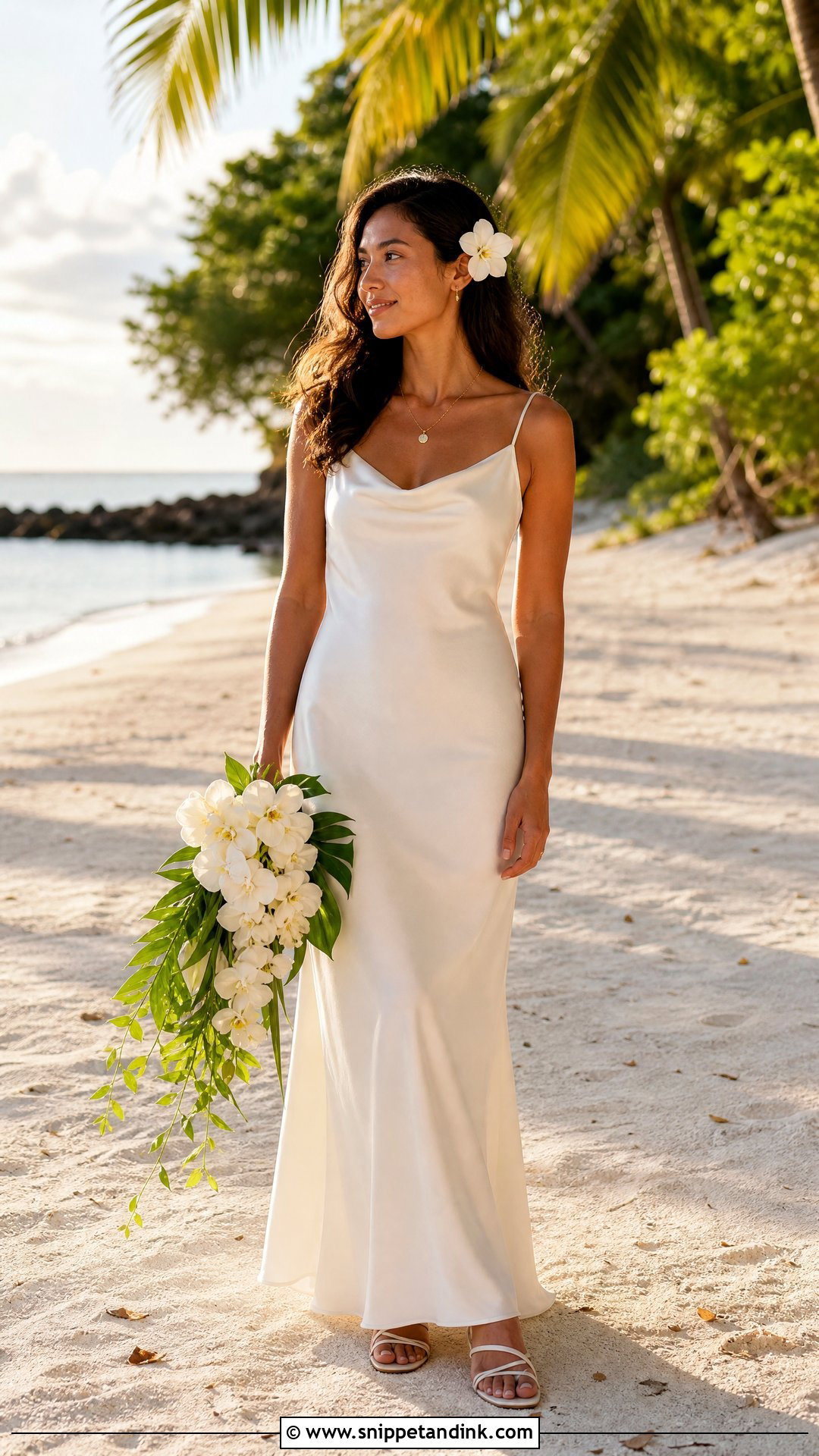Slip Wedding Dress For Tropical Wedding - Snippet and Ink - 25 Tropical Wedding Dress Ideas