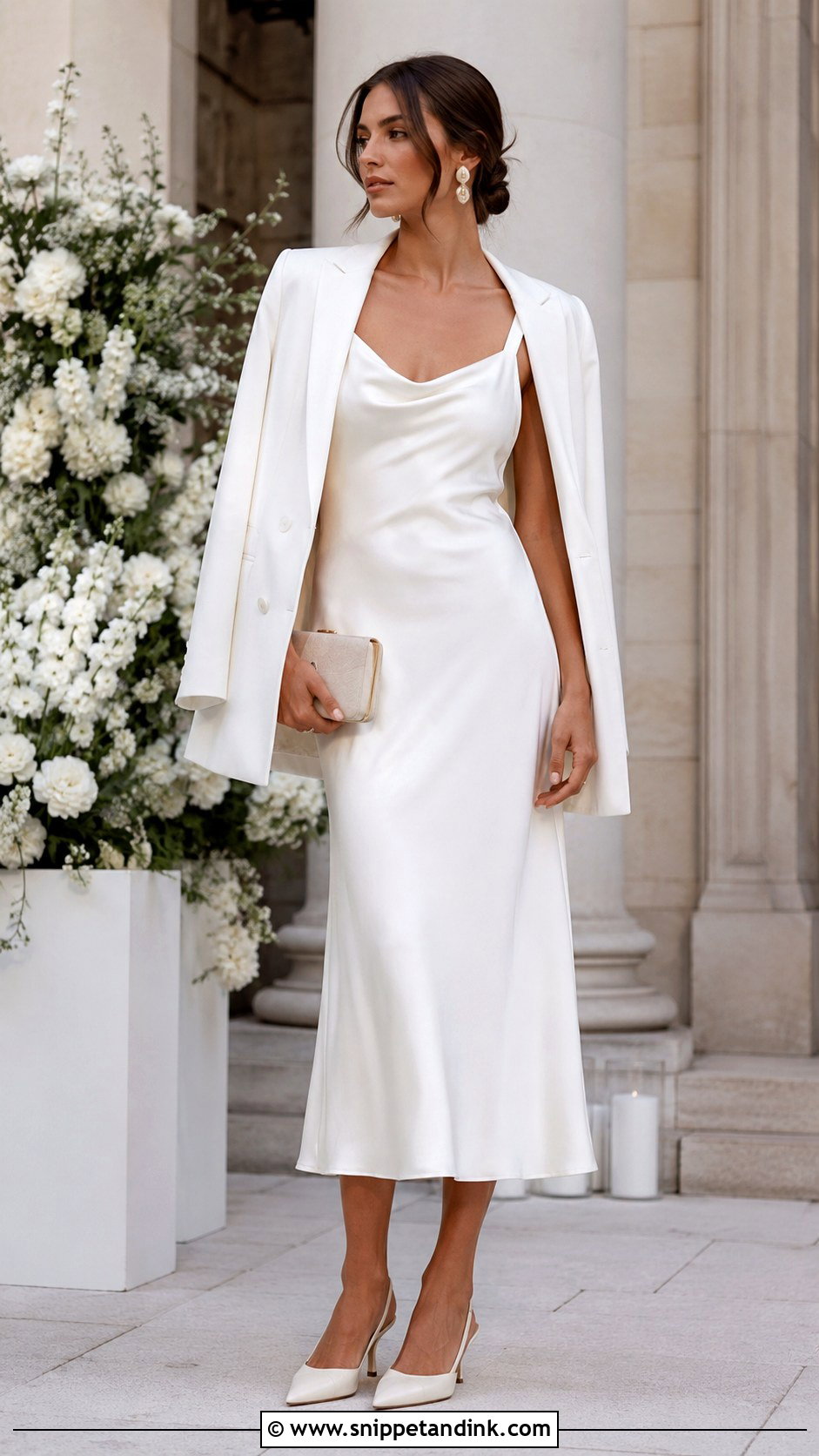 Slip Wedding Dress With Kitten Heels - Snippet and Ink - 20 Casual Informal Wedding Dress Ideas