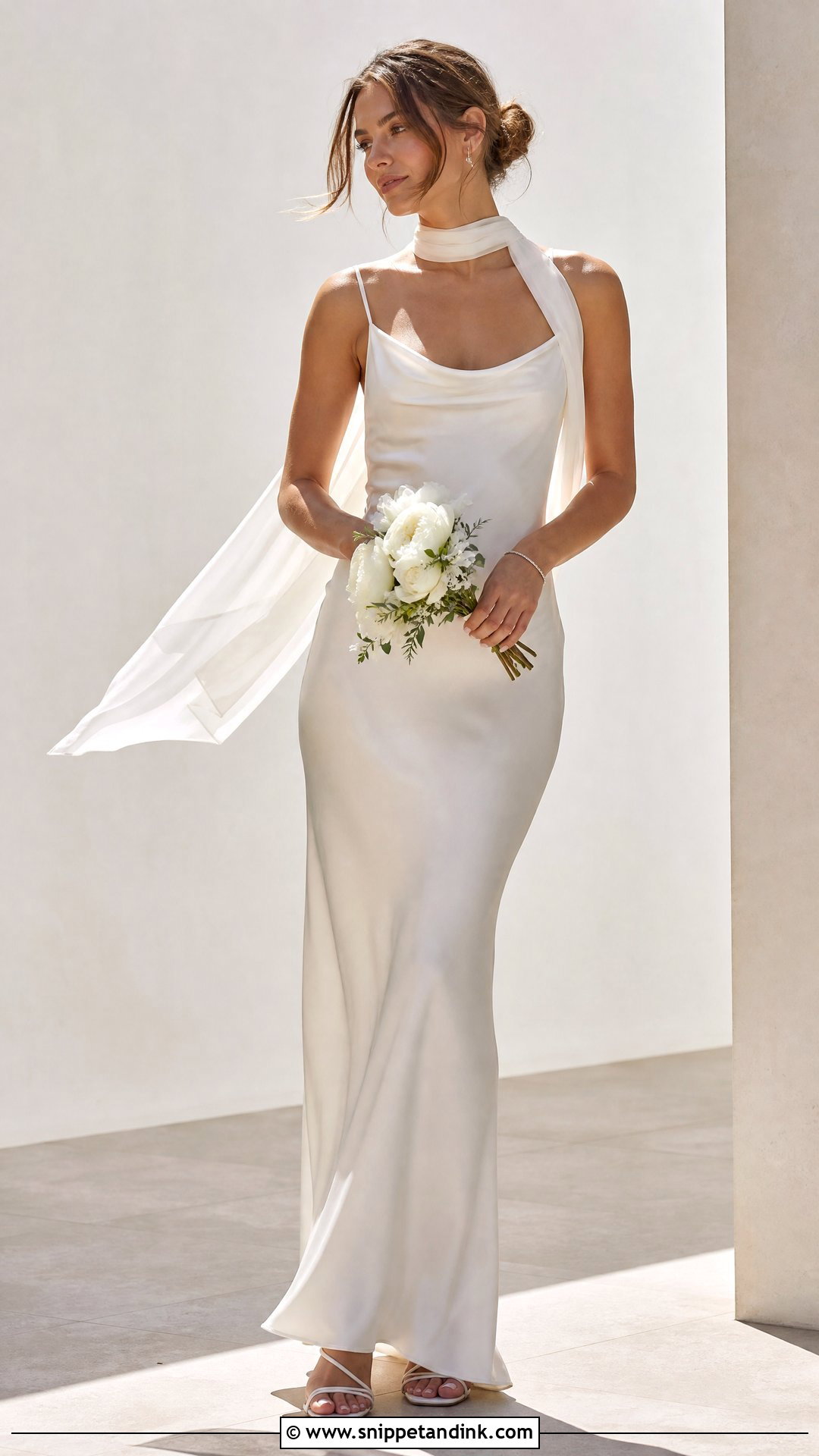 Slip Wedding Dress With Neck Scarf - Snippet and Ink - 25 Wedding Dress with Neck Scarf Ideas