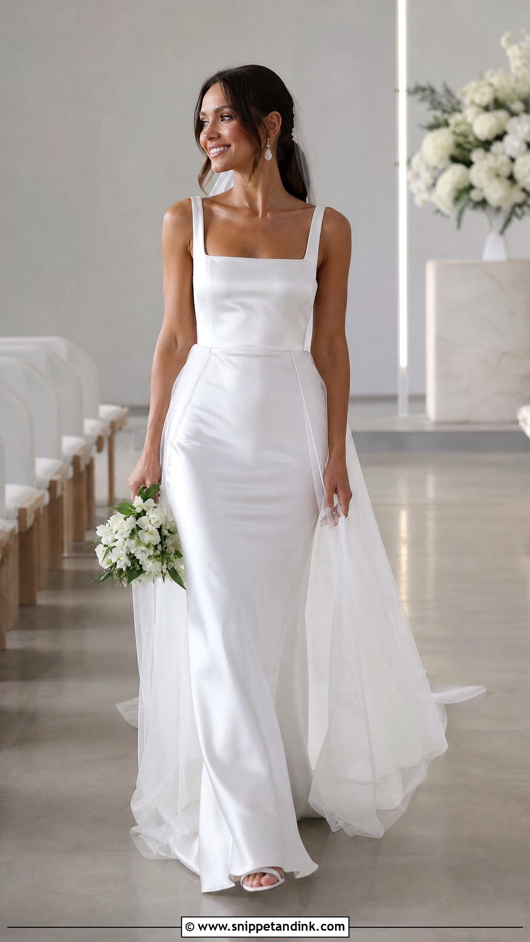 Slip Wedding Dress With Organza Overskirt - Snippet and Ink - 20 Skirt Wedding Dress Ideas