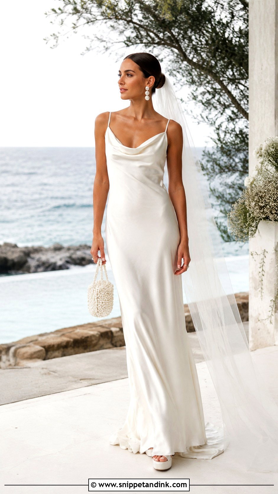 Slip Wedding Dress With Platform Heels - Snippet and Ink - 20 Alternative Modern Bride Wedding Dress Ideas