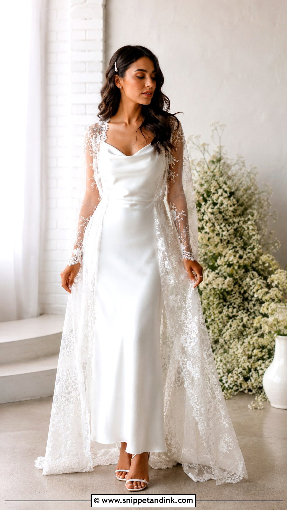 Slip Wedding Dress With Removable Lace Overlay - Snippet and Ink - 25 Two in One Wedding Dress Ideas