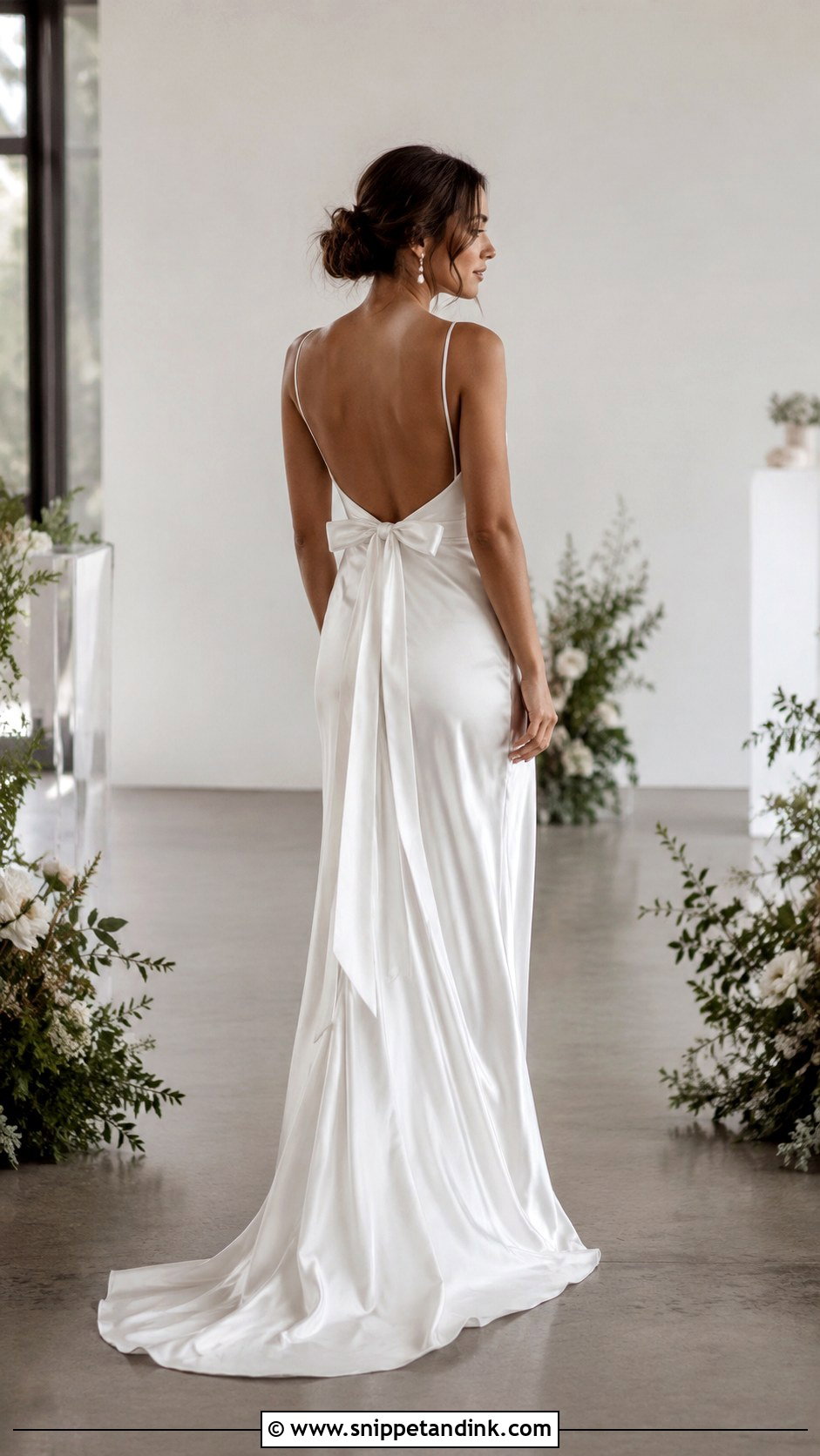 Slip Wedding Dress With Ribbon Back Bow - Snippet and Ink - 20 Wedding Dress with Bow on Back Ideas