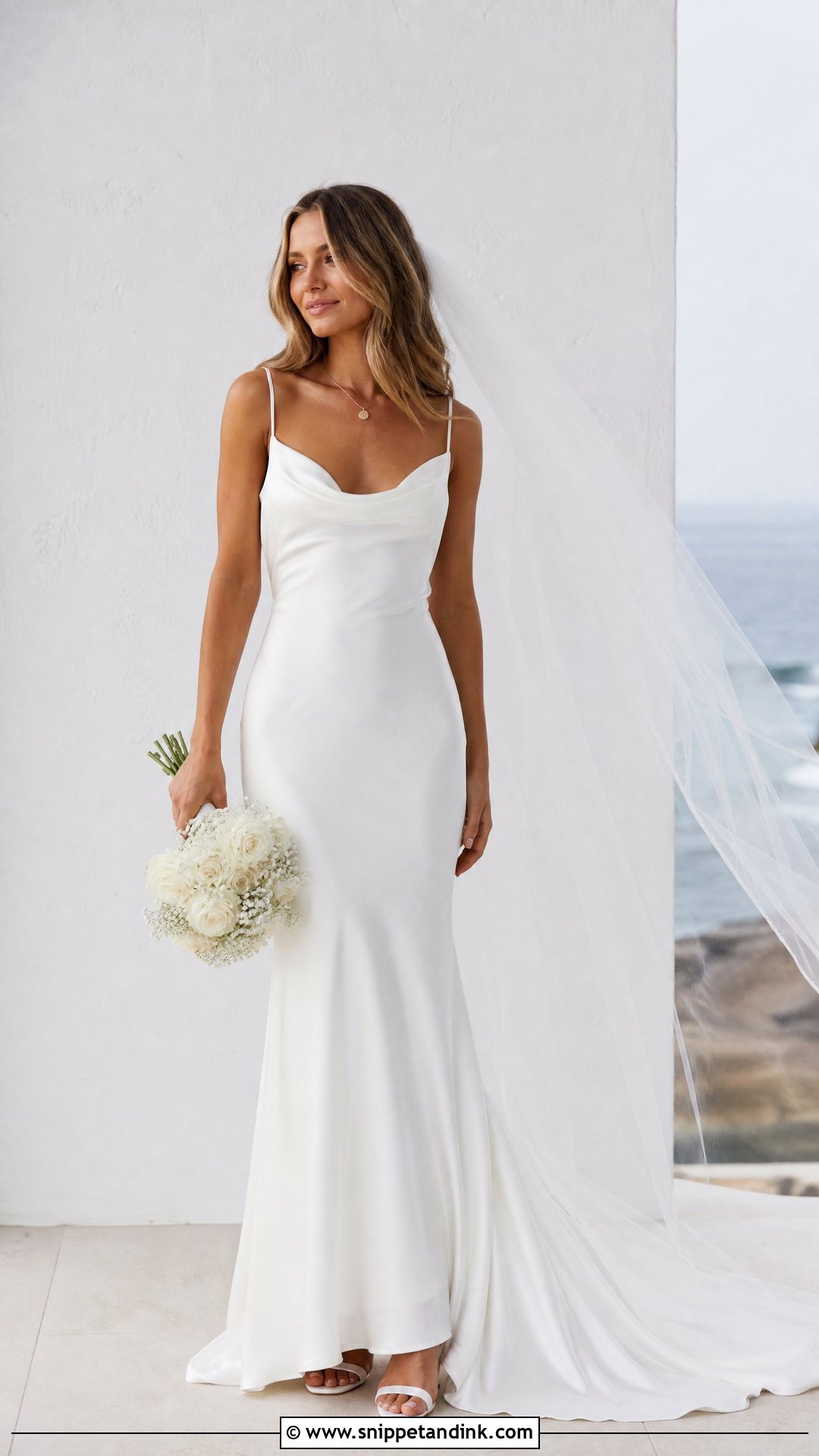 Slip Wedding Dress With Satin Sandals - Snippet and Ink - 25 Different Wedding Dress Styles