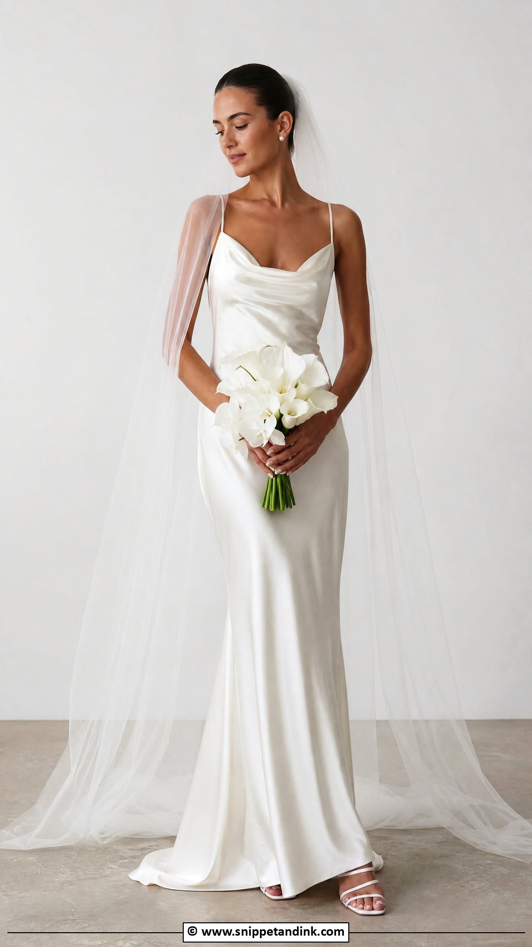 Slip Wedding Dress With Veil - Snippet and Ink - 35 Ethereal Wedding Dress Ideas