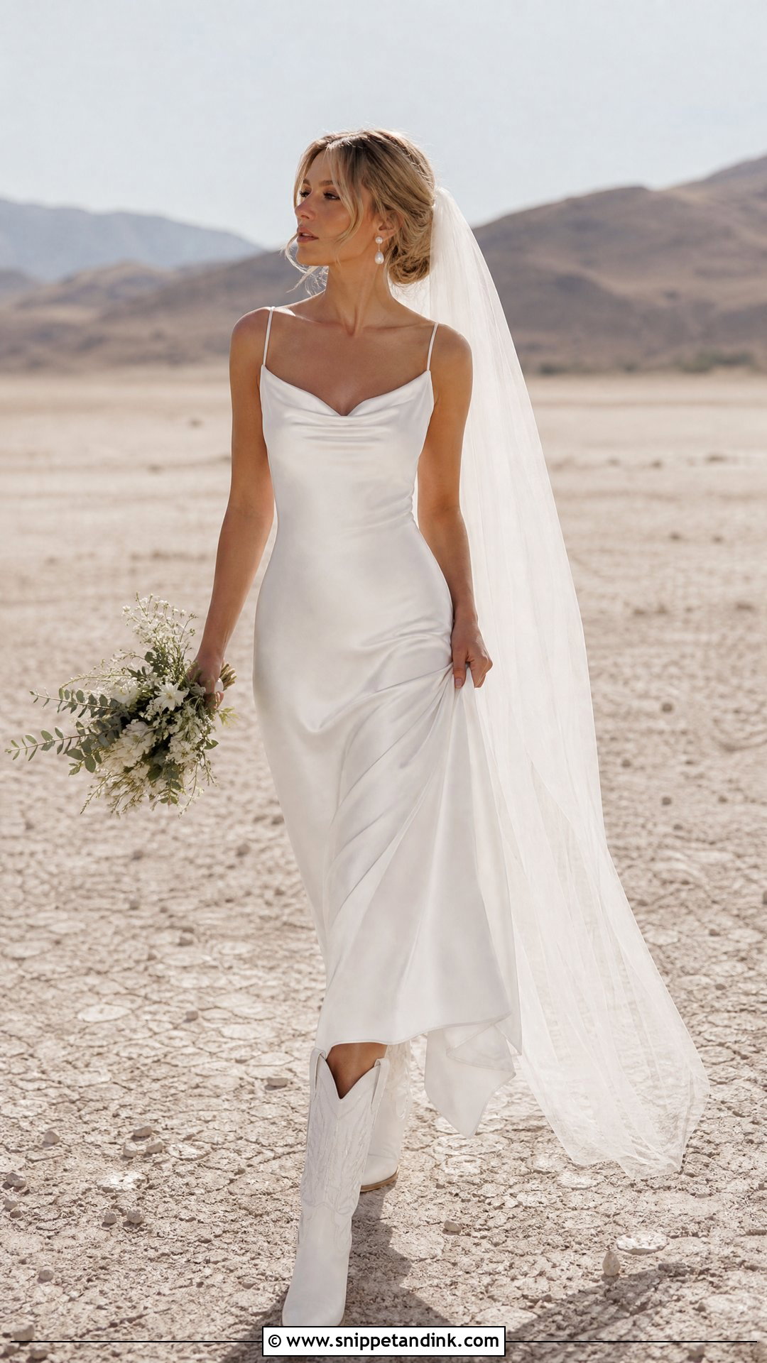 Slip Wedding Dress With Western Boots - Snippet and Ink - 25 Wedding Dress with Boots Ideas