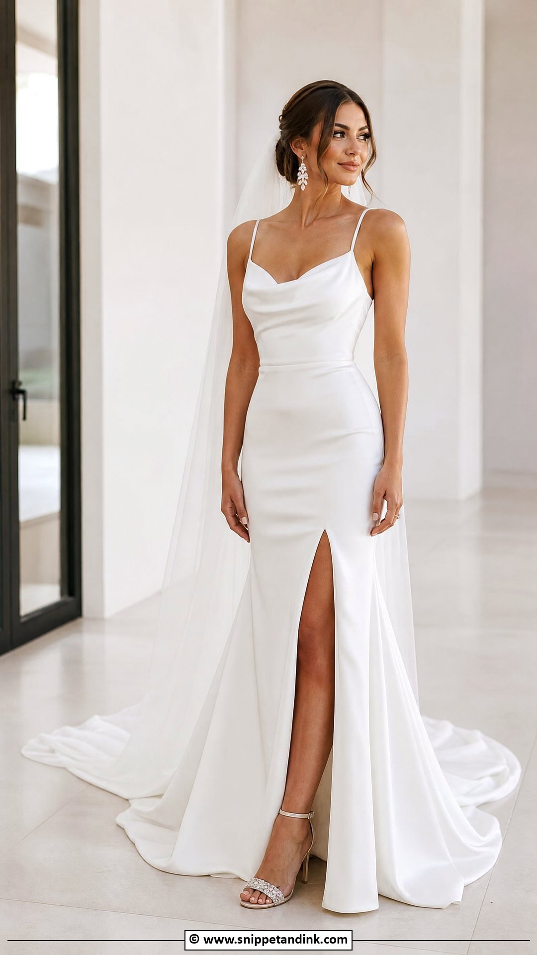 Slit Fit And Flare Wedding Dress - Snippet and Ink - 35 Fit and Flare Wedding Dress Ideas