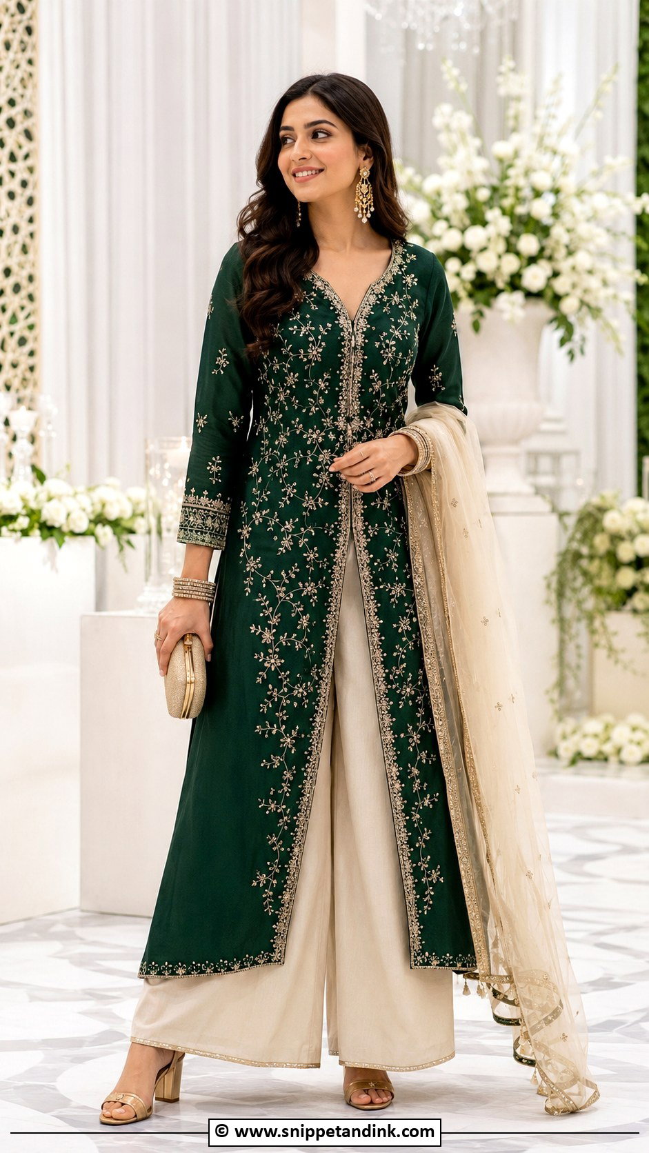 Slit Kurta Palazzo Outfit For Sangeet - Snippet and Ink - 35 Sangeet Outfit Ideas