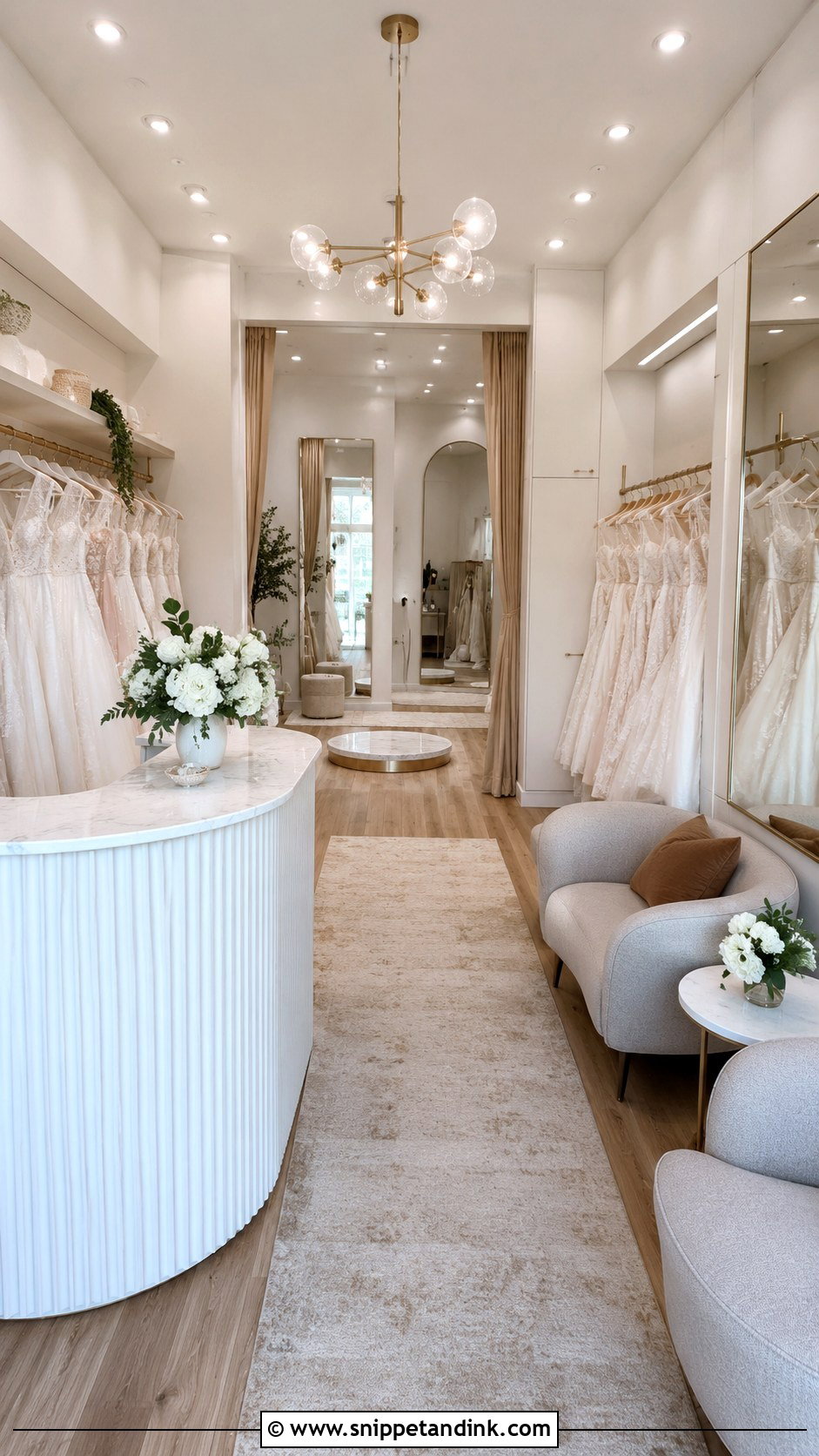 Small Bridal Salon Layout - Snippet and Ink - 20 Bridal Salon Ideas