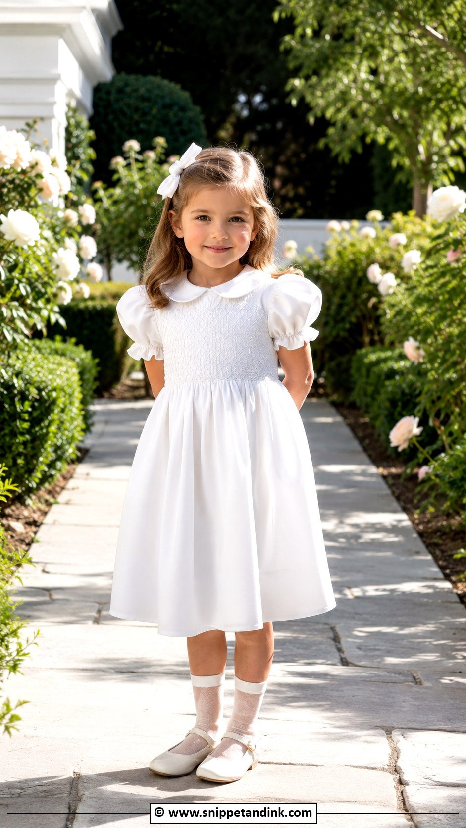 Smocked Kids Wedding Dress With Classic Flats - Snippet and Ink - 25 Wedding Dress for Kids Ideas
