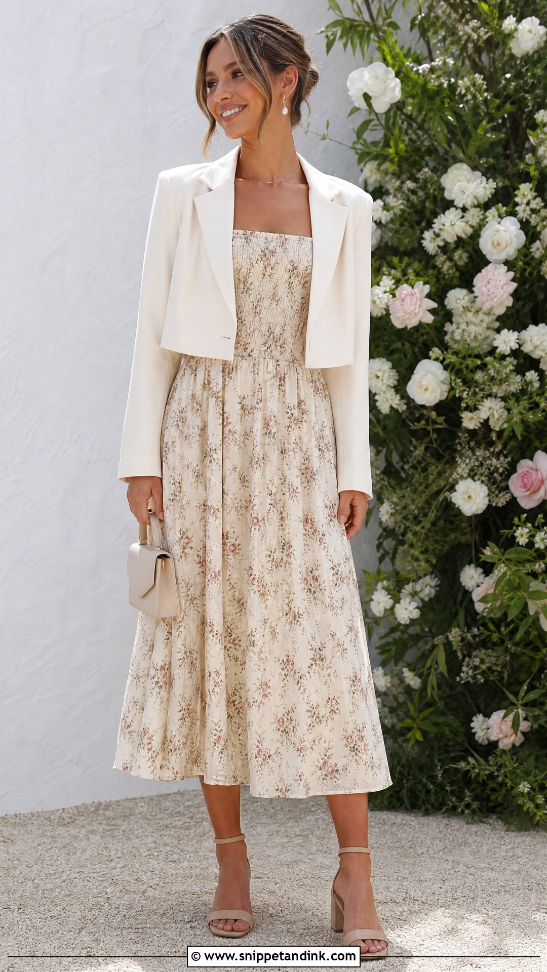 Smocked Midi Wedding Sundress Outfit - Snippet and Ink - 20 Wedding Sundress Ideas