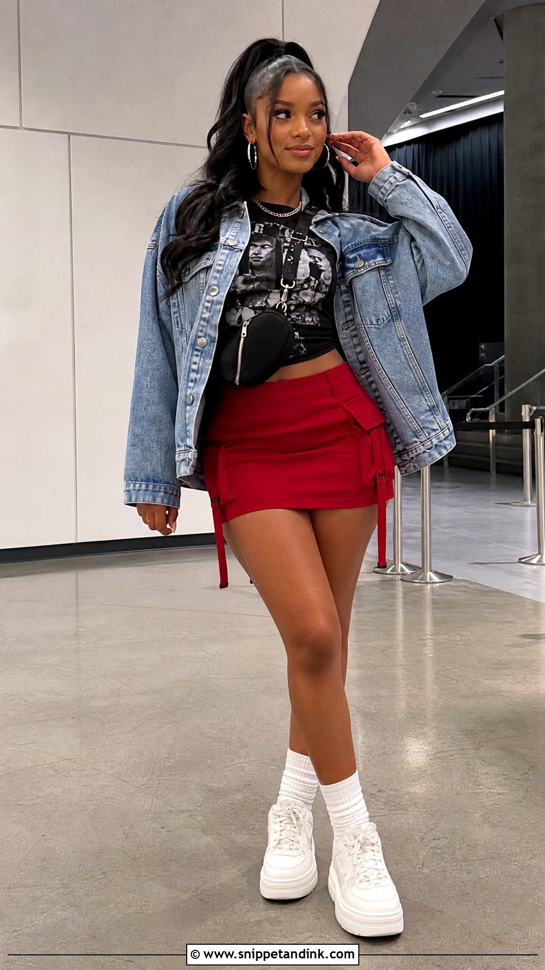 Sneakers And Mini Skirt Usher Concert Outfit - Snippet and Ink - 20 Usher Outfit Ideas