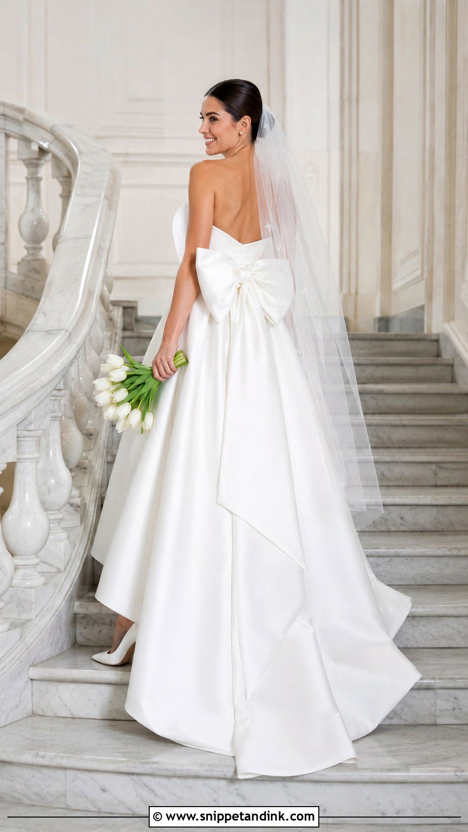 Snow White Bow Back Wedding Dress - Snippet and Ink - 20 Snow White Wedding Dress Ideas