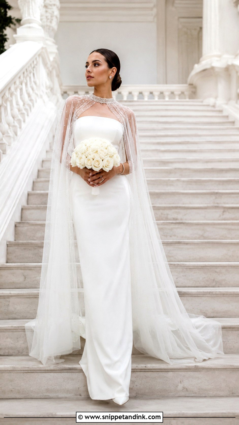 Snow White Cape Wedding Dress - Snippet and Ink - 20 Snow White Wedding Dress Ideas