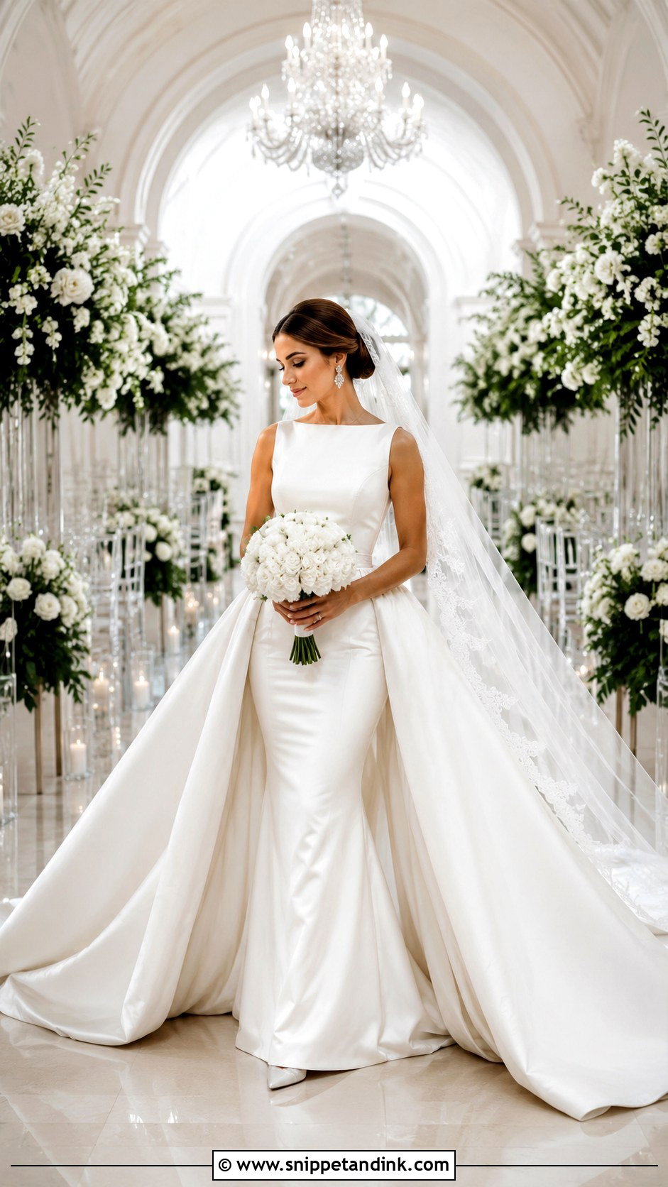Snow White Detachable Overskirt Wedding Dress - Snippet and Ink - 20 Snow White Wedding Dress Ideas