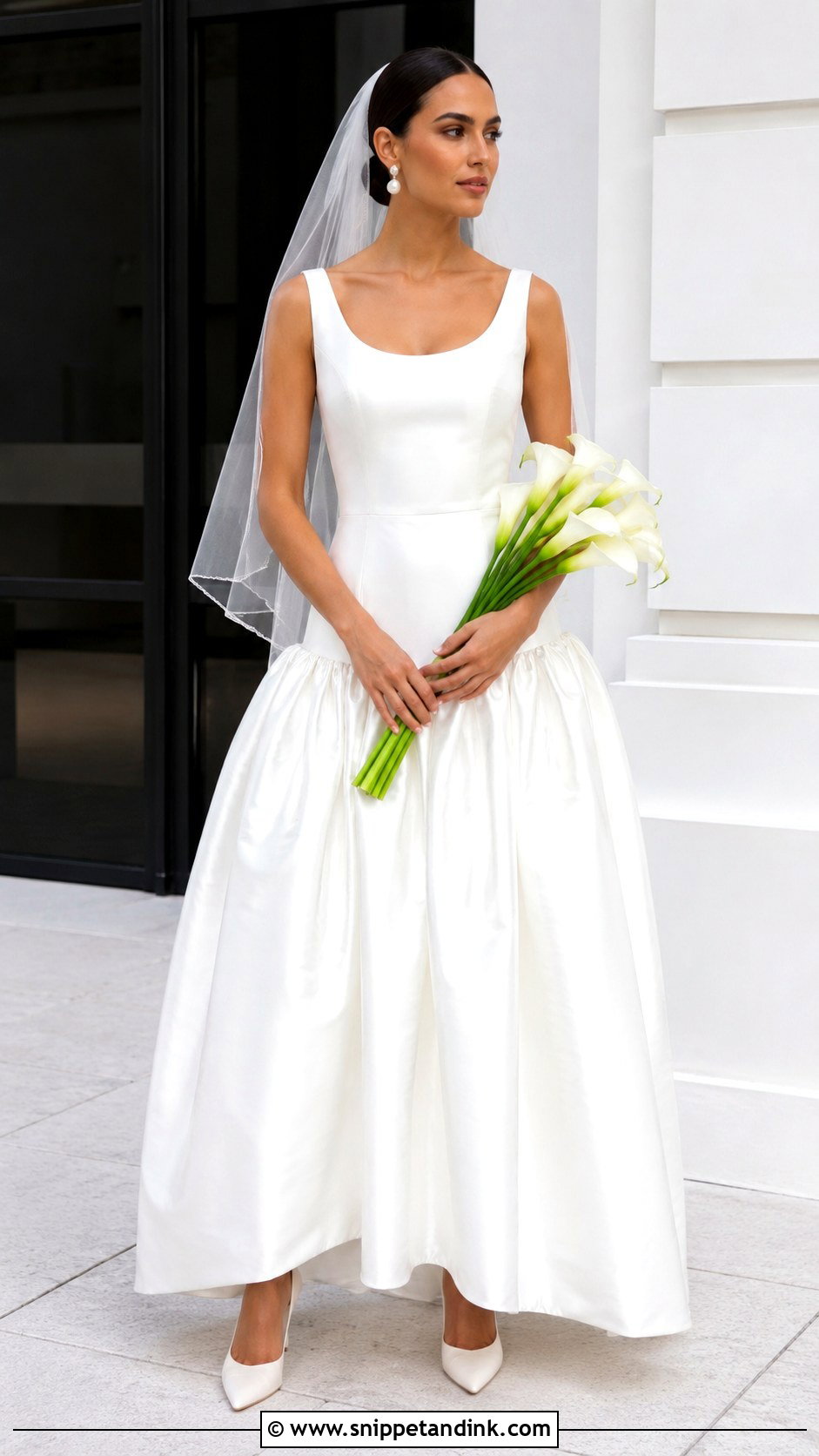 Snow White Drop Waist Wedding Dress - Snippet and Ink - 20 Snow White Wedding Dress Ideas