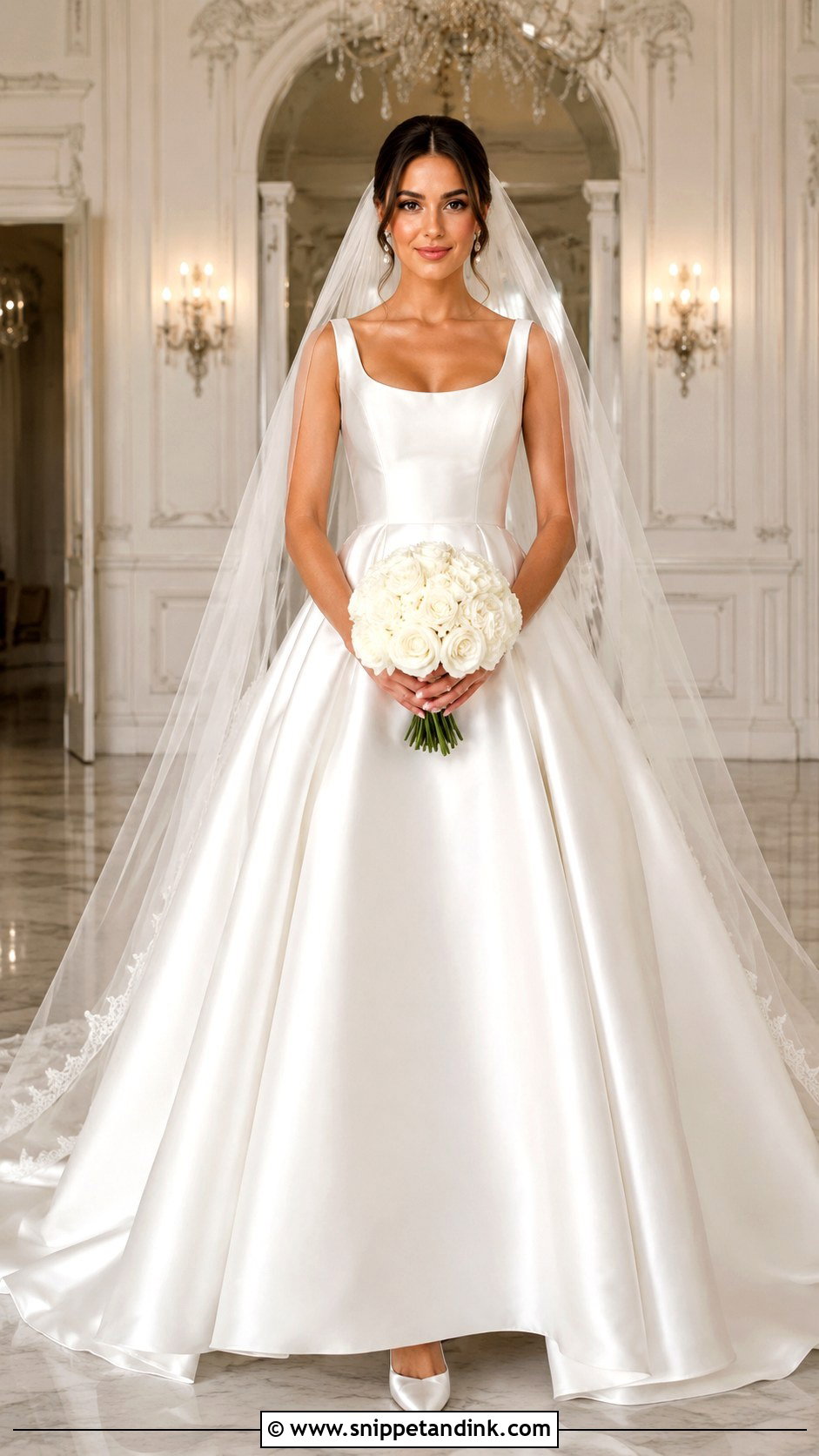 Snow White Satin Ball Gown Wedding Dress - Snippet and Ink - 20 Snow White Wedding Dress Ideas