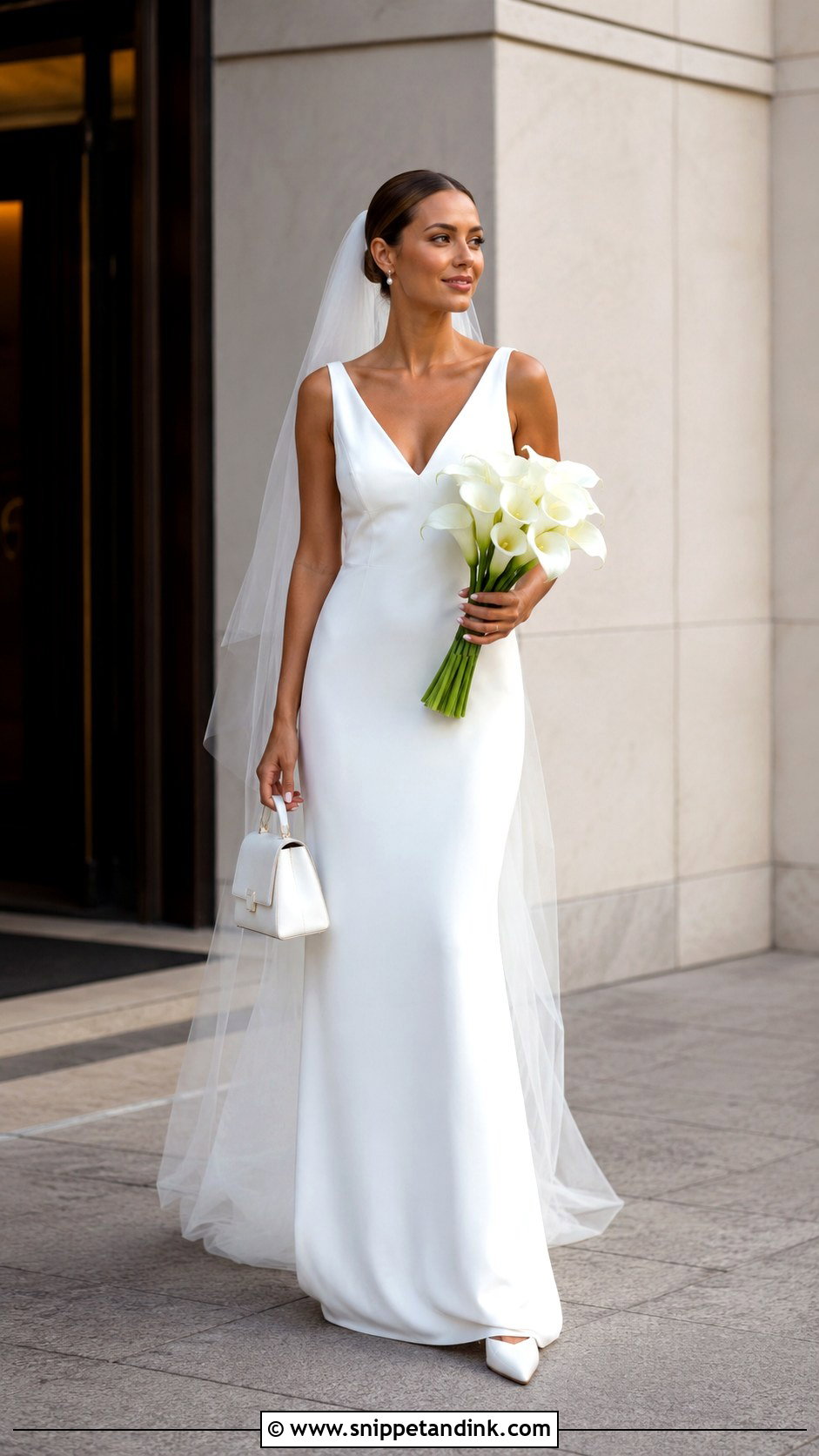 Snow White Sheath Wedding Dress - Snippet and Ink - 20 Snow White Wedding Dress Ideas