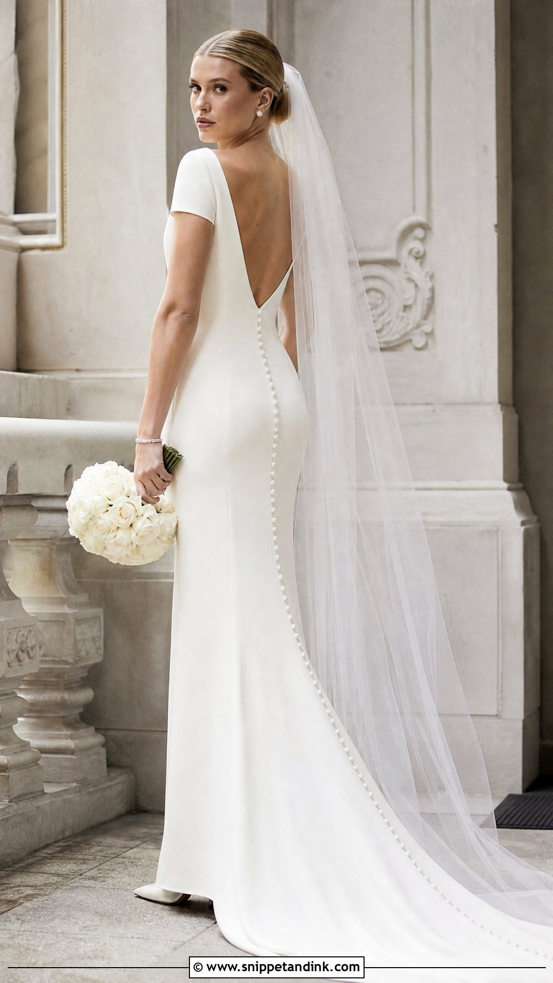 Sofia Richie Bateau Neck Wedding Dress - Snippet and Ink - 20 Sophia Richie Wedding Dress Ideas