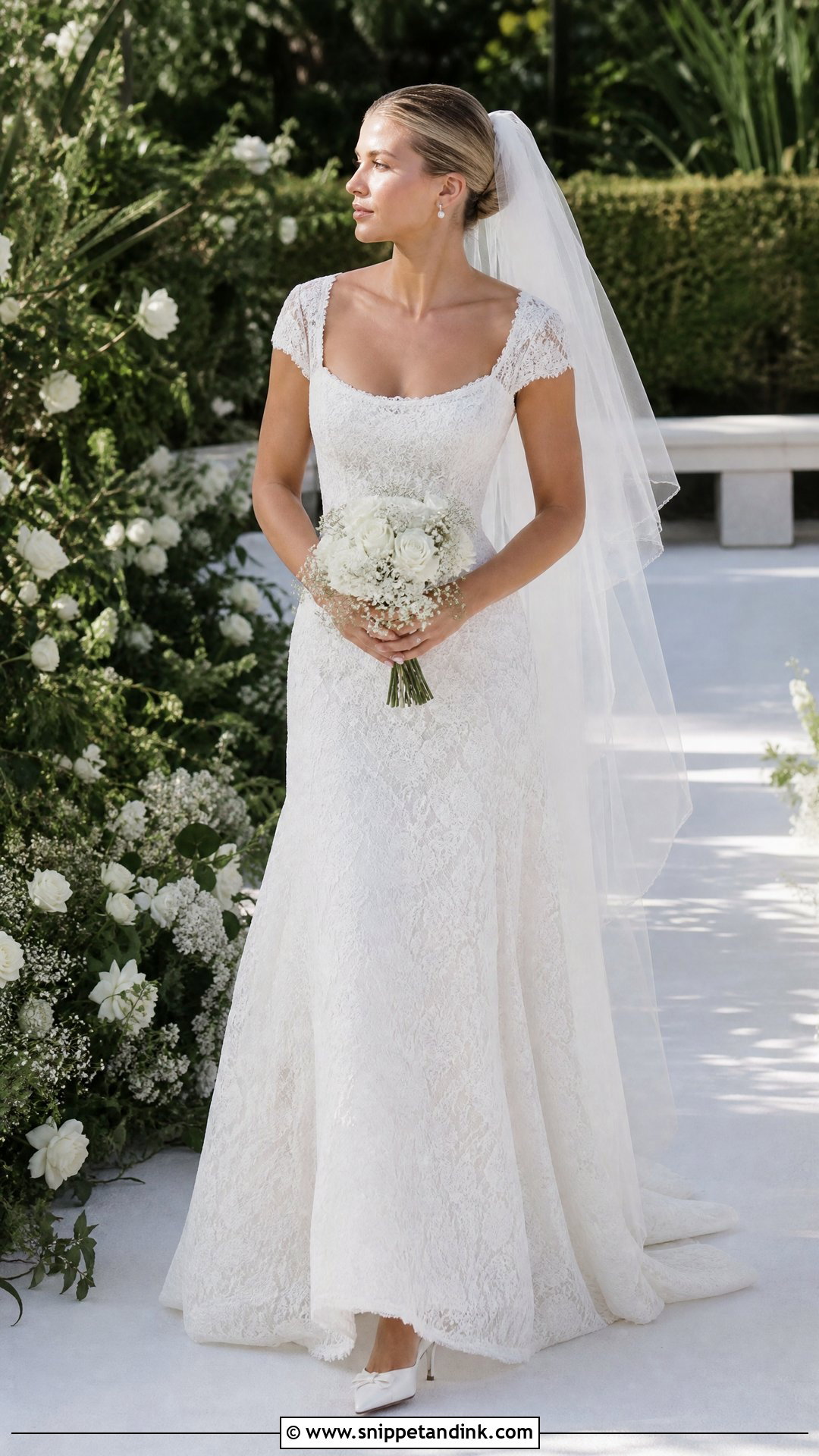 Sofia Richie Cap Sleeve Wedding Dress - Snippet and Ink - 20 Sophia Richie Wedding Dress Ideas