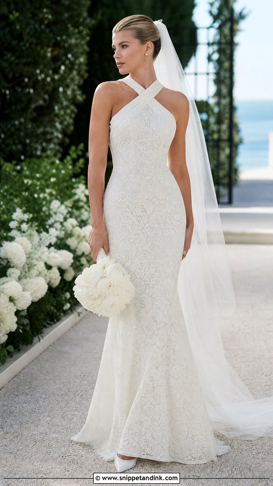Sofia Richie Crisscross Neck Wedding Dress - Snippet and Ink - 20 Sophia Richie Wedding Dress Ideas