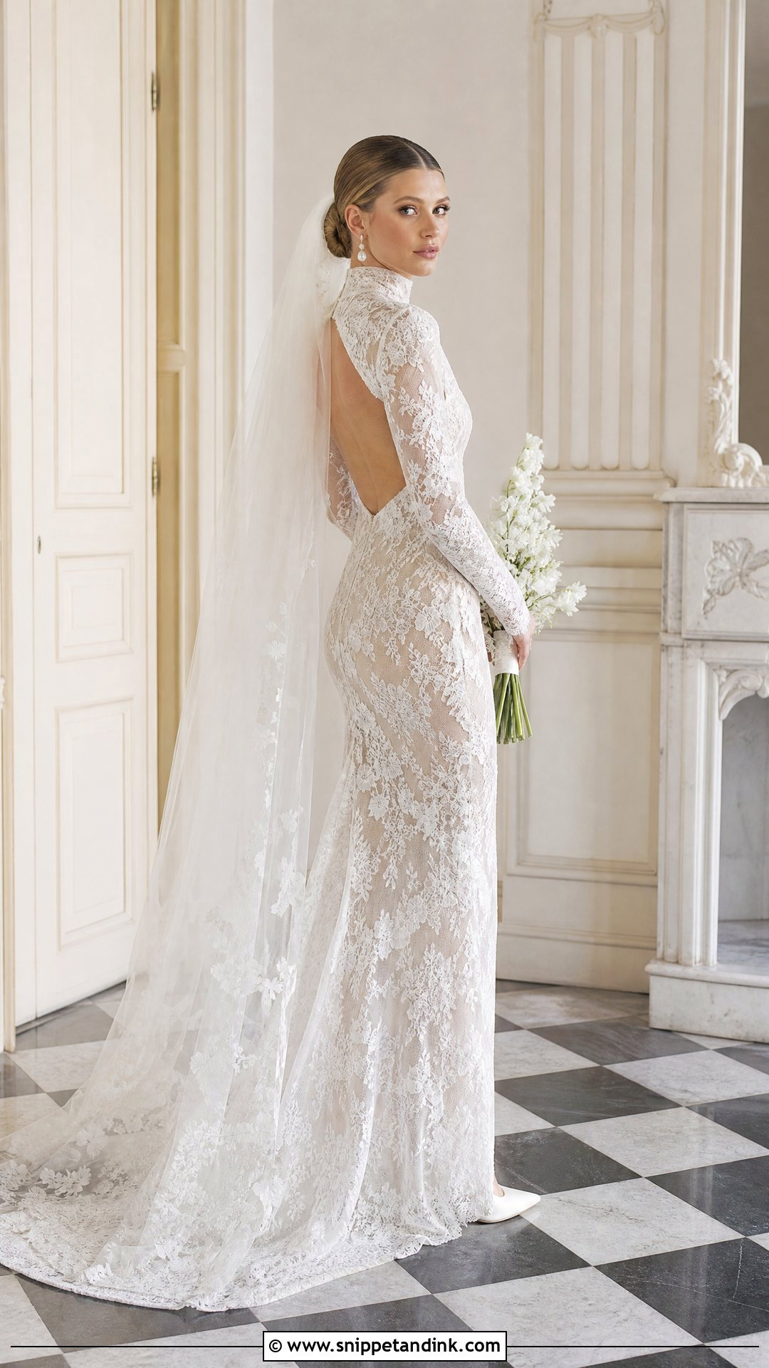 Sofia Richie High Neck Wedding Dress - Snippet and Ink - 25 Sofia Richie Wedding Dress Ideas