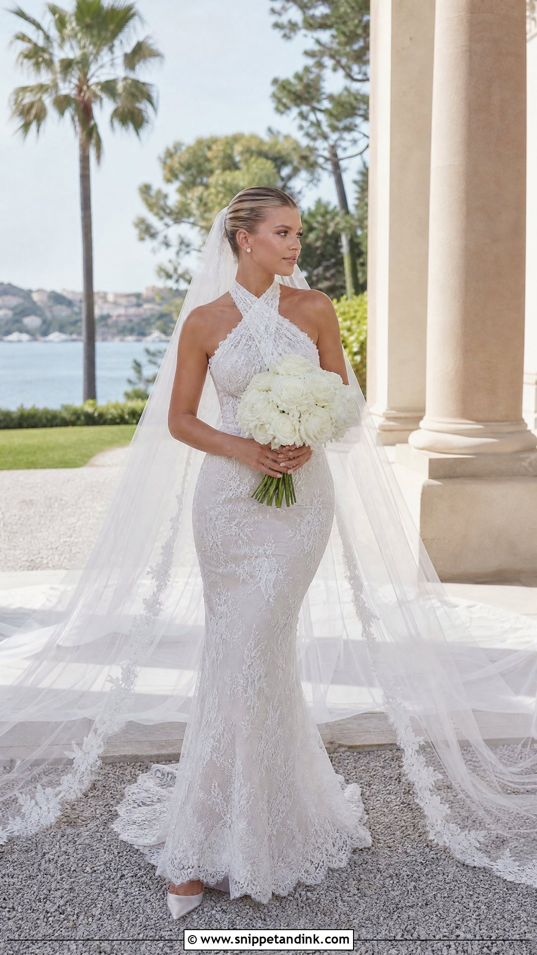 Sofia Richie Lace Halter Wedding Dress - Snippet and Ink - 20 Sophia Richie Wedding Dress Ideas