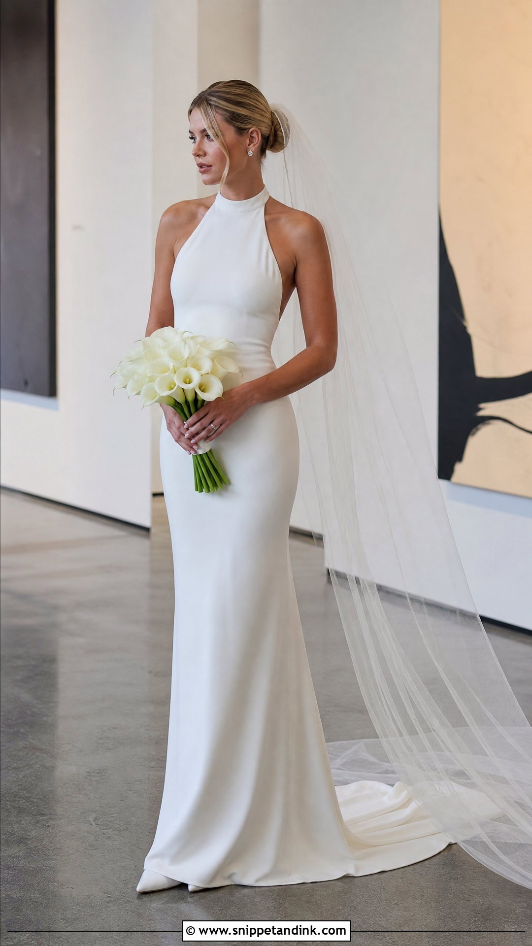 Sofia Richie Minimalist Halter Wedding Dress - Snippet and Ink - 20 Sophia Richie Wedding Dress Ideas